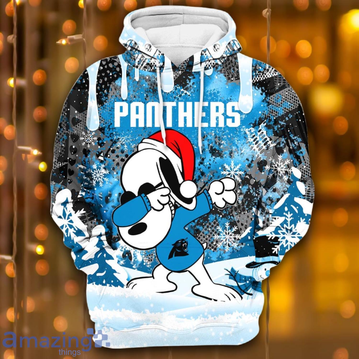 Women's Carolina Panthers Hoodie 3D Snoopy Christmas Carolina