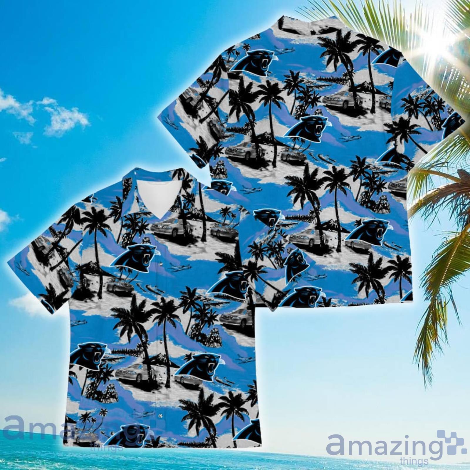 Carolina Panthers Sports American Tropical Coconut Vintage Patterns Hawaiian Shirt Product Photo 1
