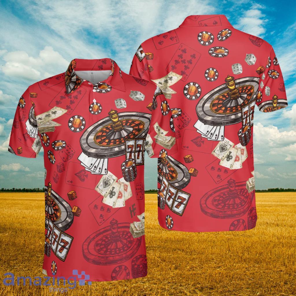 Casino Pattern Red Polo Shirt - Casino Pattern Red Polo Shirt