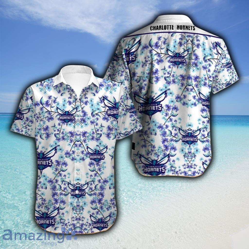 Charlotte Hornets Hawaiian Shirt Flower For Fans - Charlotte Hornets Hawaiian Shirt Flower For Fans