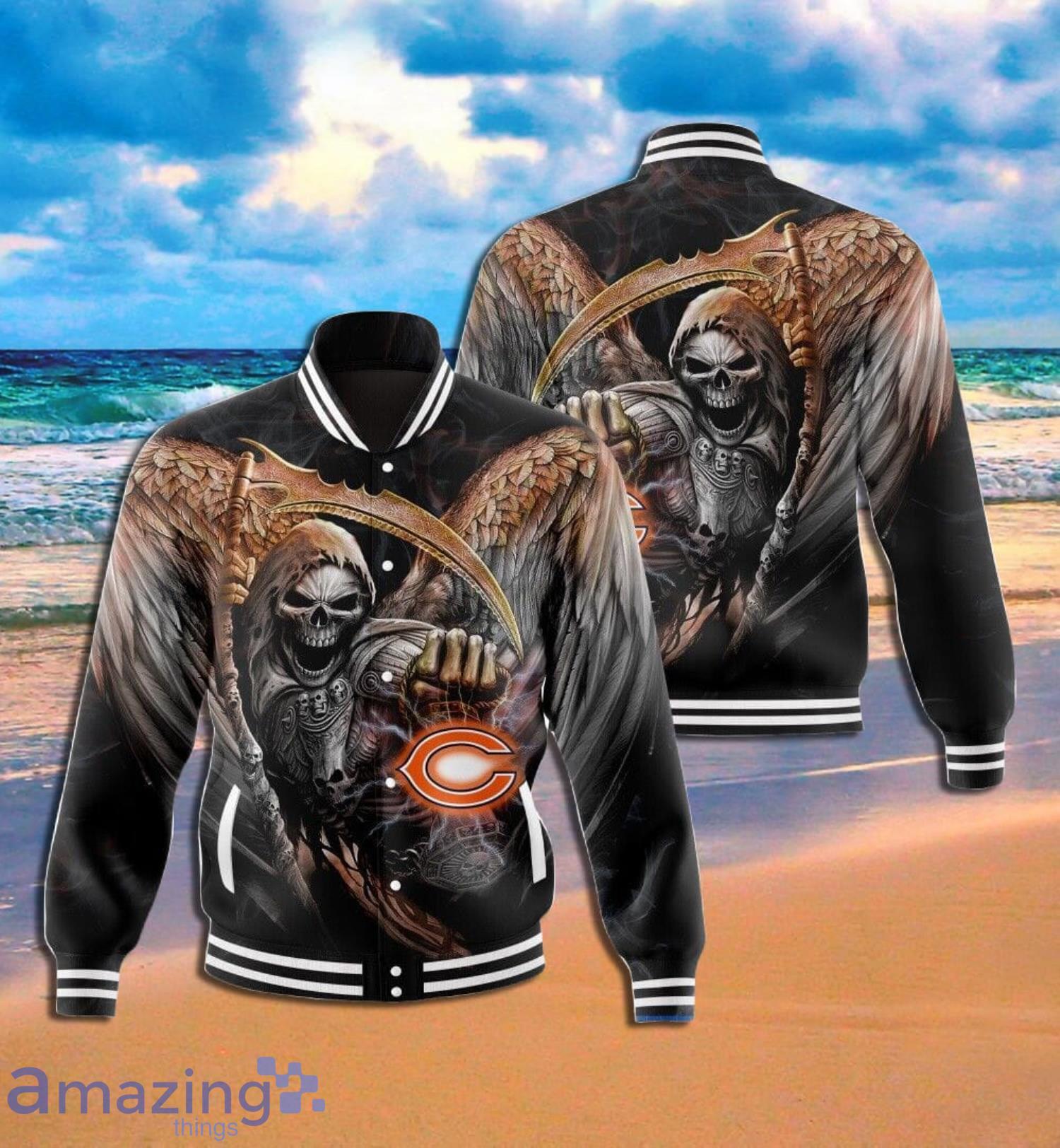 Chicago Bears Death Full Print Baseball Jacket Gift For Fans Product Photo 1