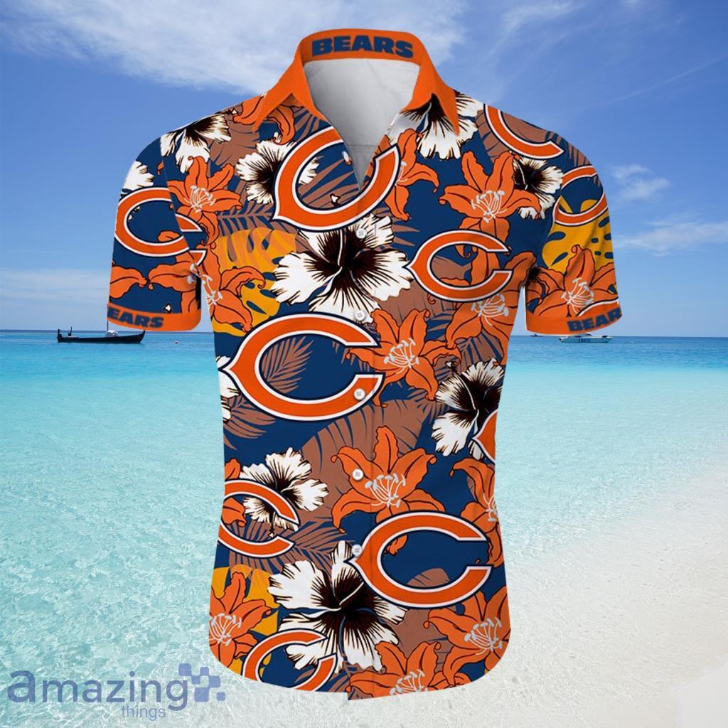 Chicago Bears NFL Hawaiian Shirt Tropical Flower For Fans - Chicago Bears NFL Hawaiian Shirt Tropical Flower For Fans