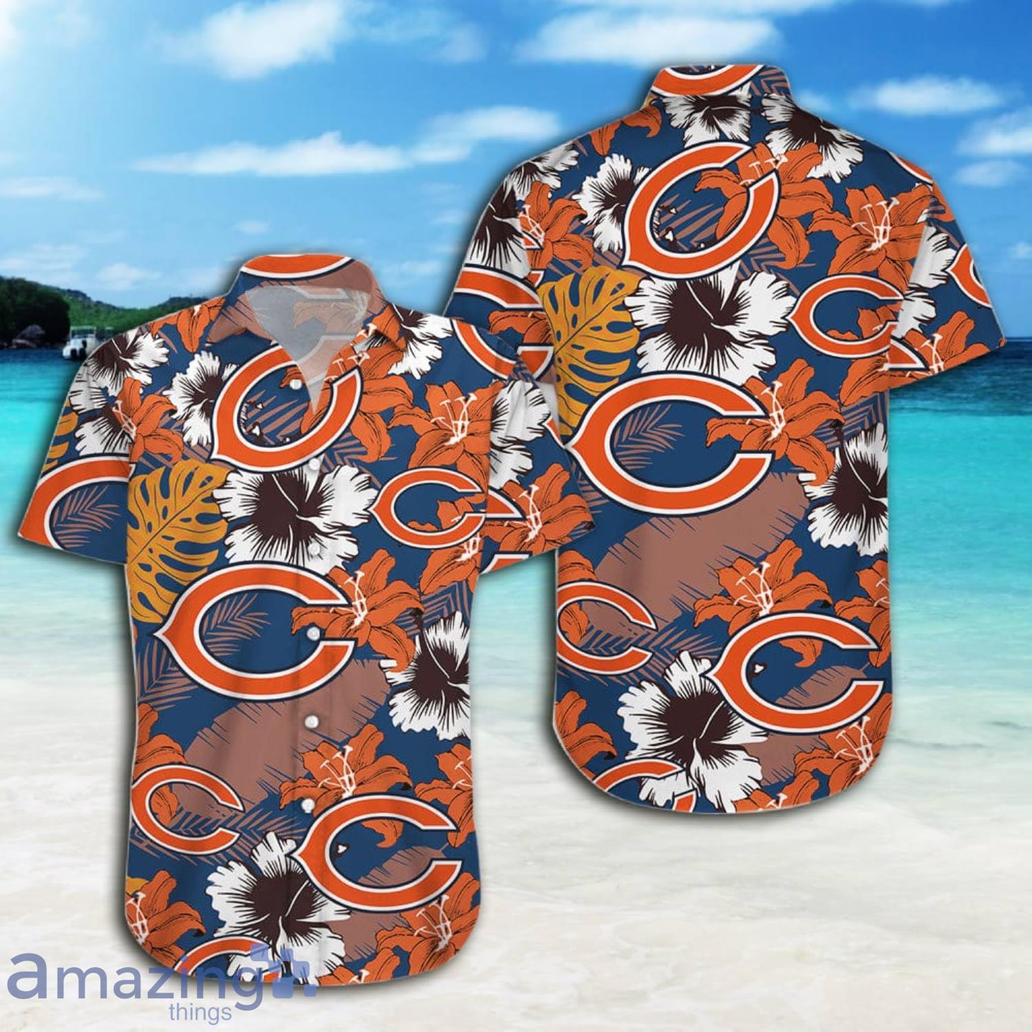 Chicago Bears Tropcal Flowers And Leaves Short Sleeve Hawaiian Shirt And Short image Chicago Bears Tropcal Flowers And Leaves Short Sleeve Hawaiian Shirt And Short Product Photo 5