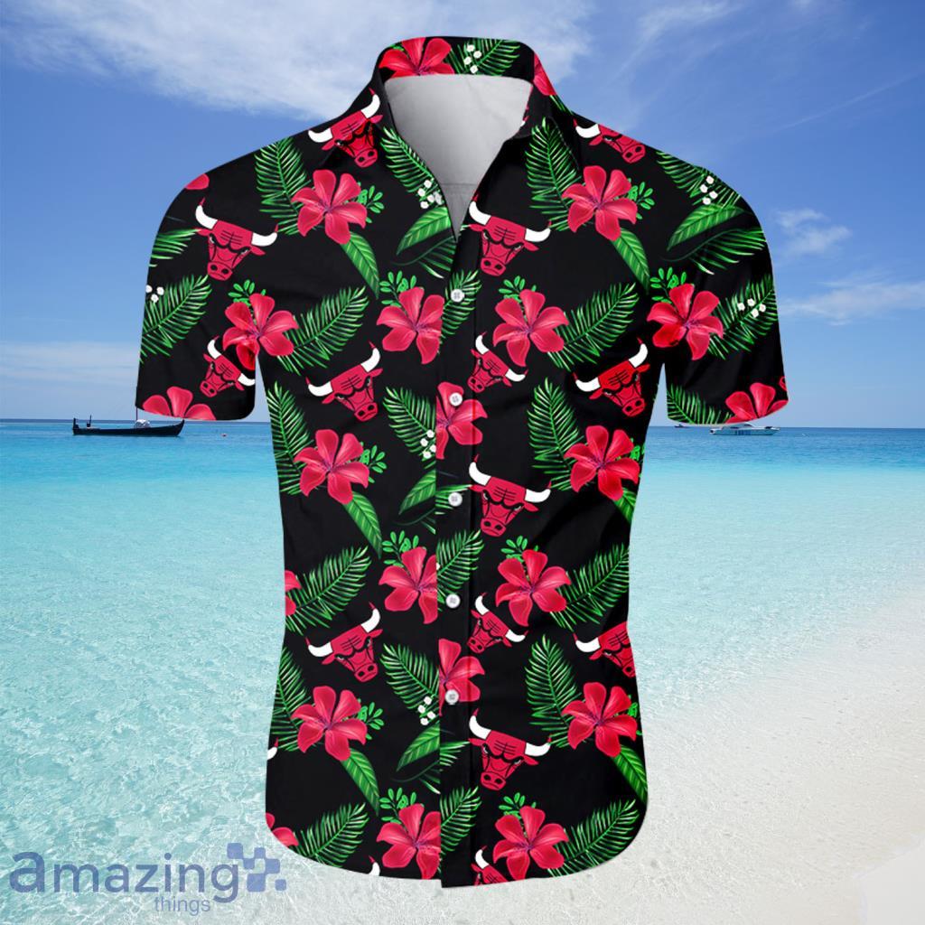 Chicago Bulls Hawaiian Shirt Tropical Flower For Fans - Chicago Bulls Hawaiian Shirt Tropical Flower For Fans