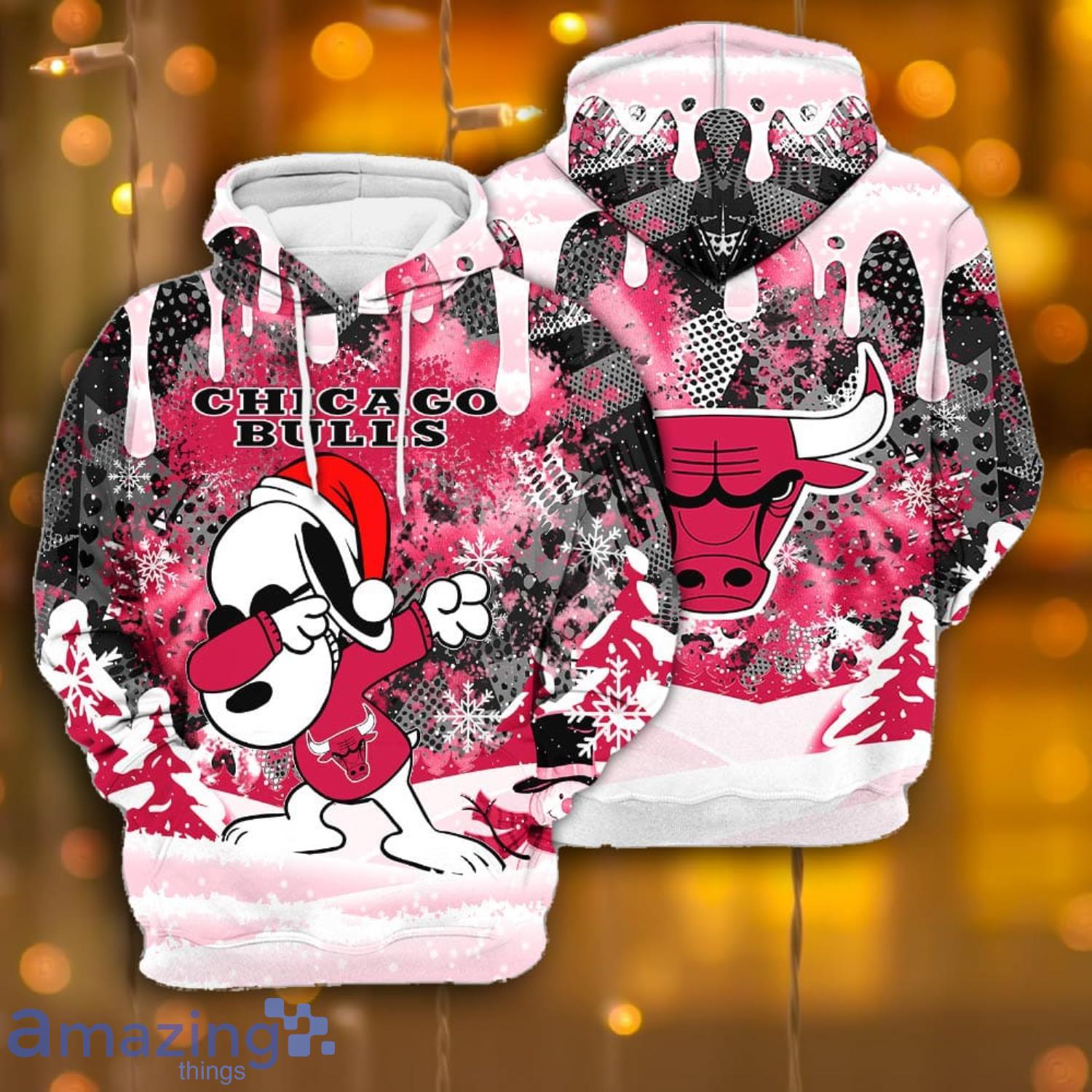 Chicago Bulls Snoopy Dabbing The Peanuts Sports Football American Christmas All Over Print 3D Hoodie Product Photo 1