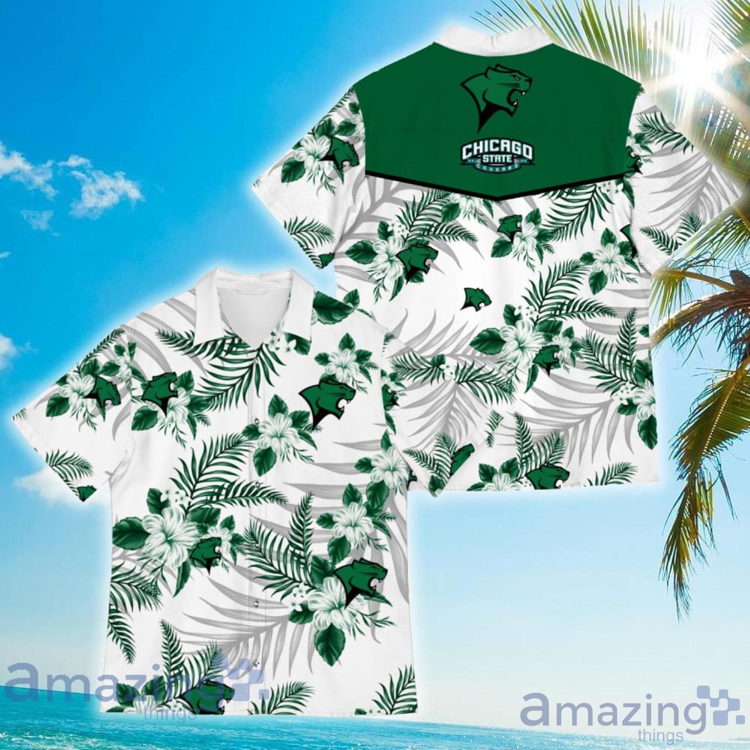 Chicago State Cougars Sports American Tropical Flower Patterns Hawaiian Shirt Product Photo 1