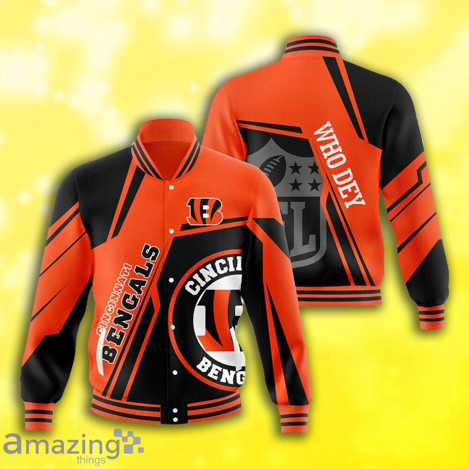 Cincinnati Bengals Football Team Symbol All Over Print Baseball Jacket Product Photo 1