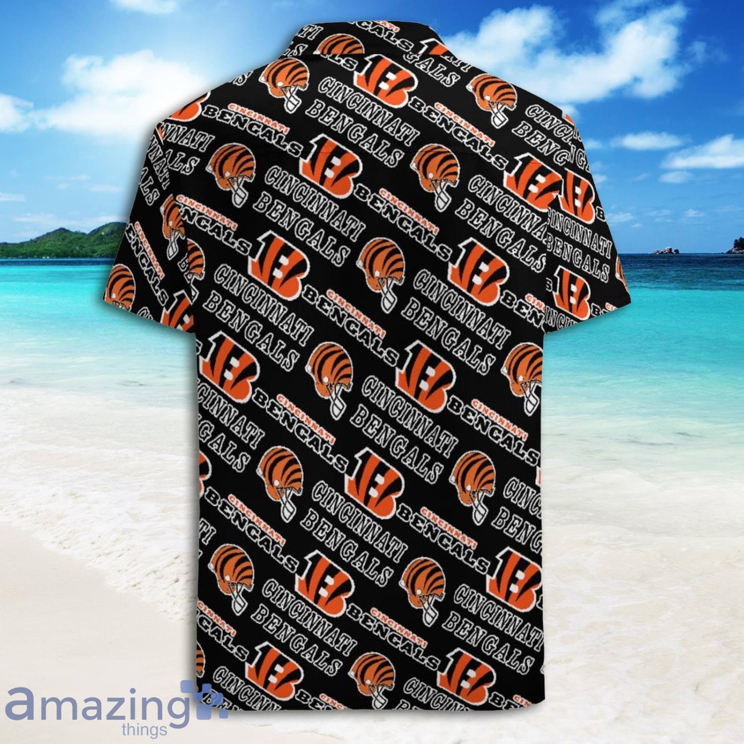 Cincinnati Bengals Logo Pattern Short Sleeves Hawaiian Shirt Gift