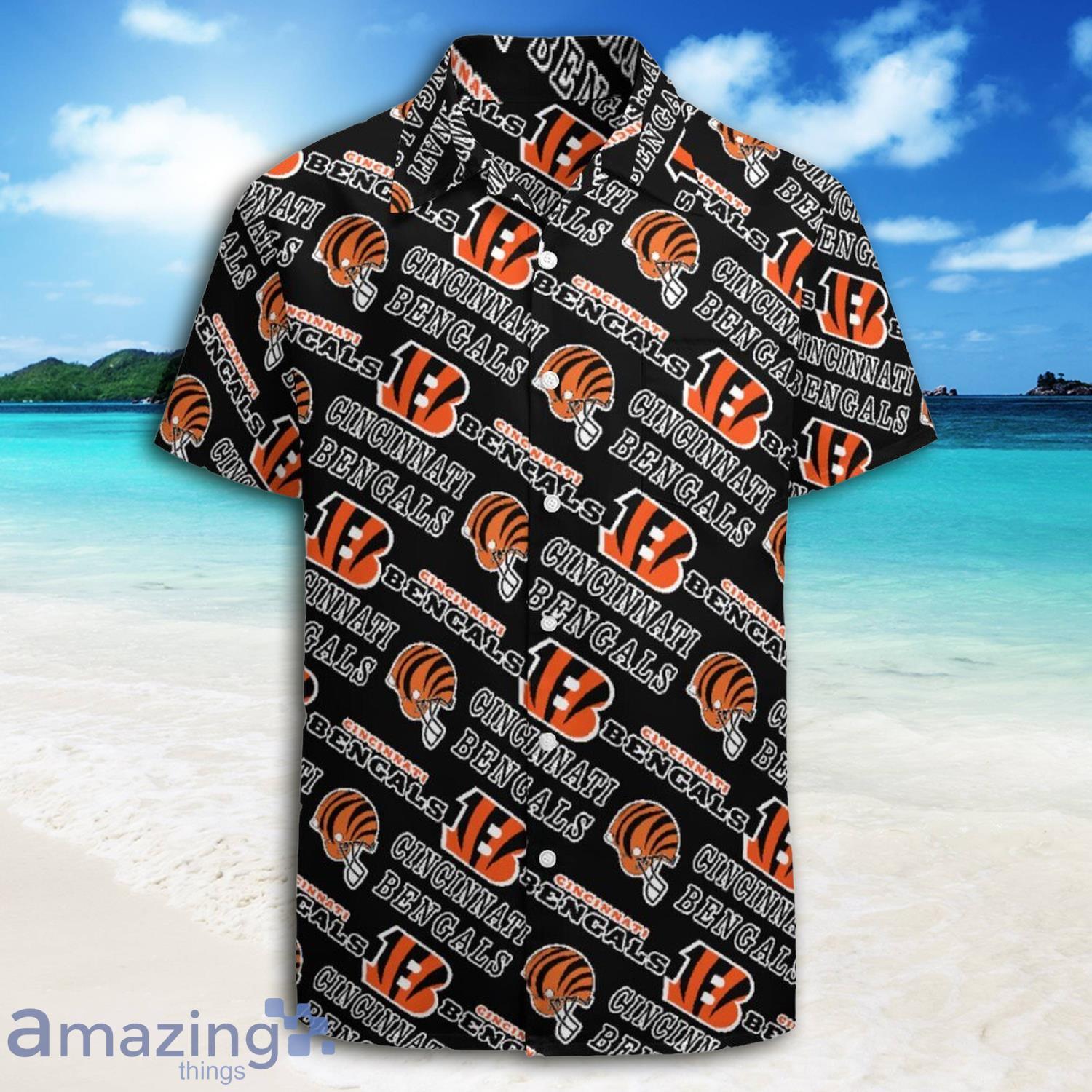 Cincinnati Bengals Logo Pattern Short Sleeves Hawaiian Shirt Gift For Fans Product Photo 1