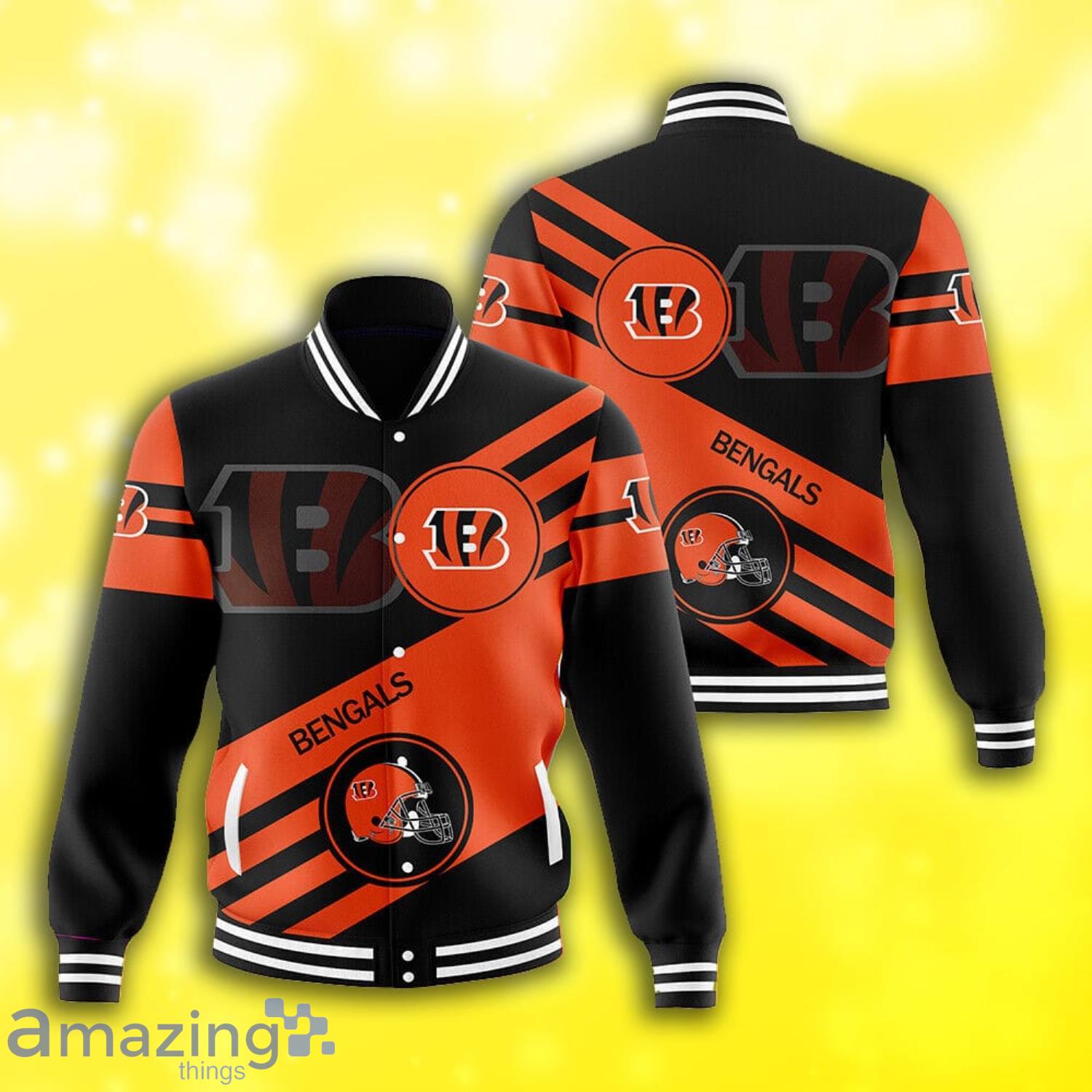 Cincinnati Bengals Logo Symbol Full Print Baseball Jacket