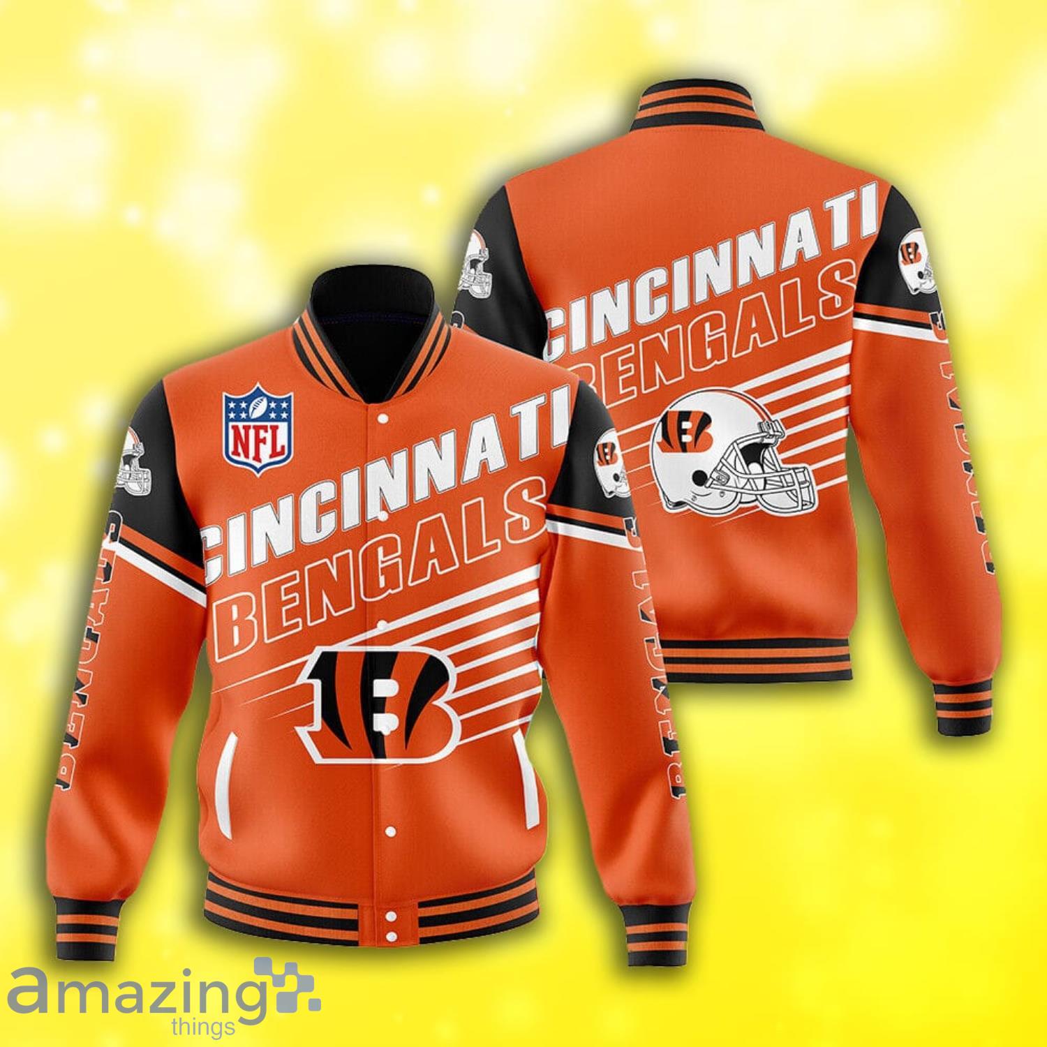 Cincinnati Bengals NFL Symbol All Over Print Baseball Jacket Product Photo 1