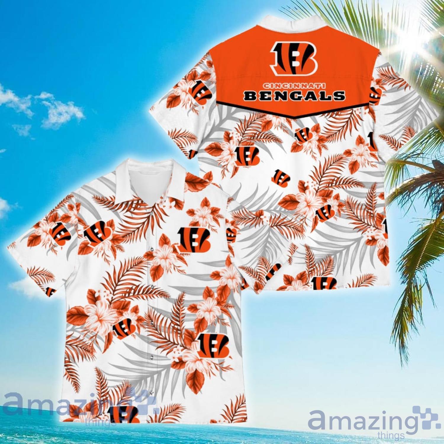 Cincinnati Bengals Sports American Tropical Flower Patterns Hawaiian Shirt Product Photo 1