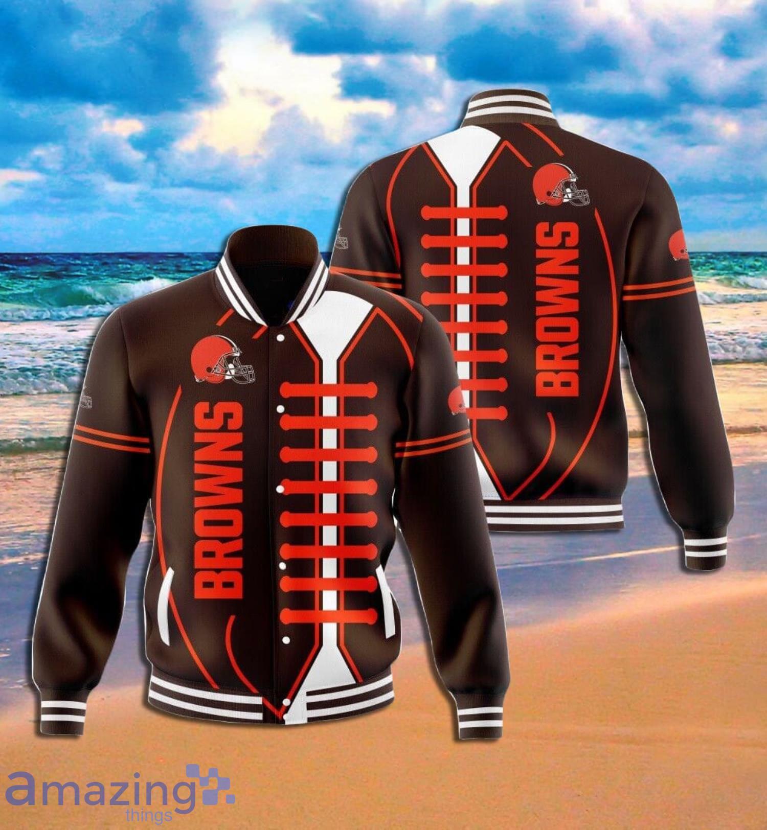 Cleveland Browns Ball Symbol Full Print Baseball Jacket Product Photo 1