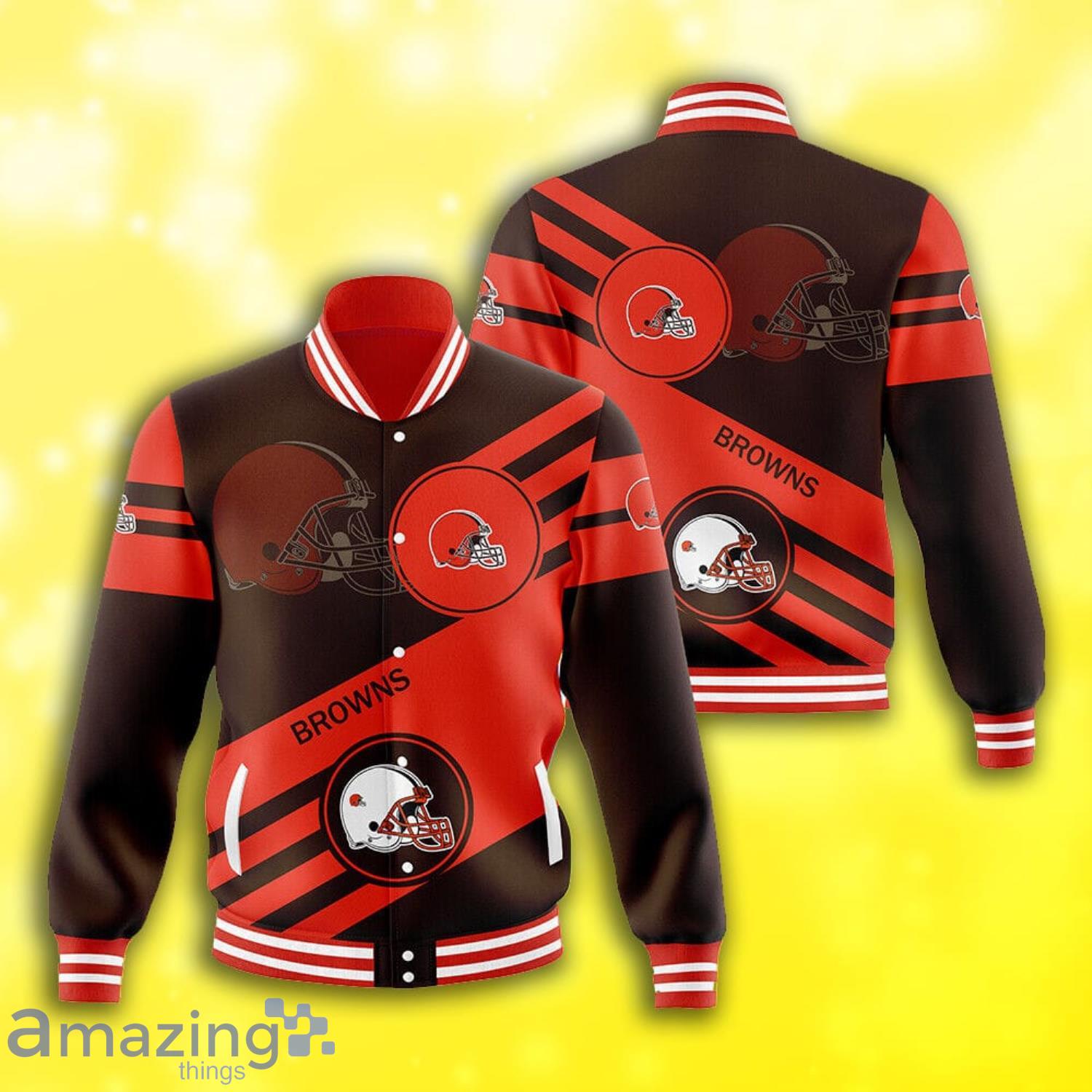 Cleveland Browns Logo Symbol Full Print Baseball Jacket