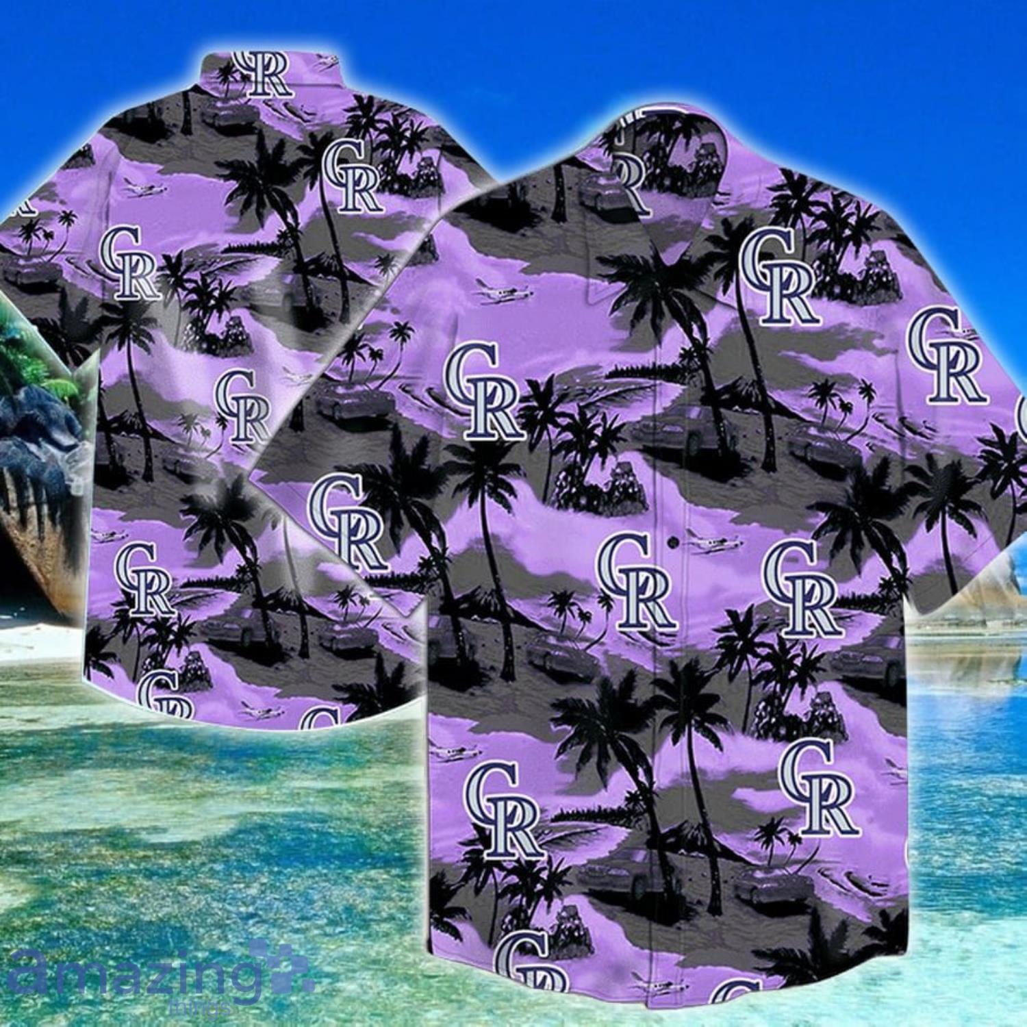 Colorado Rockies Island And Plam Trees Hawaiians Shirt Product Photo 1