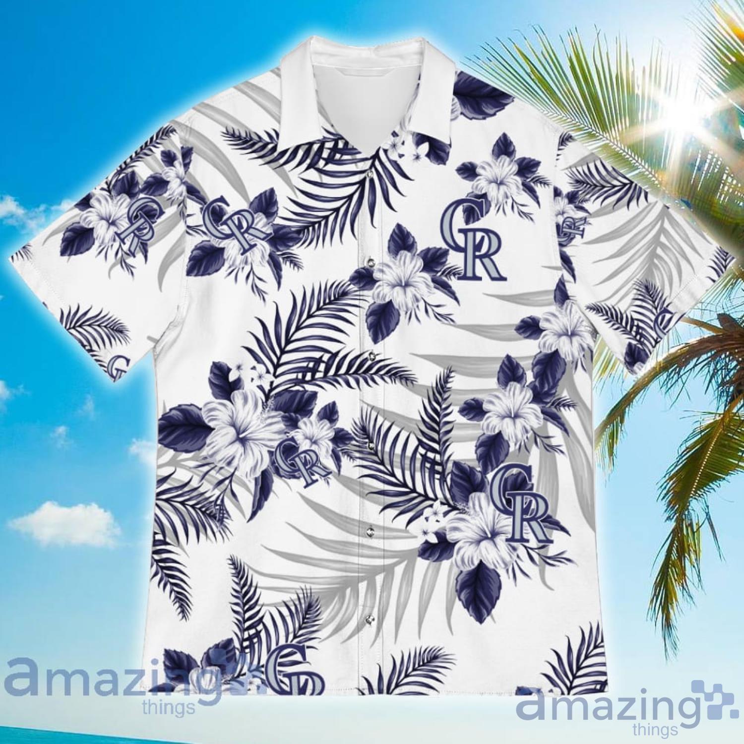 Colorado Rockies Tropical Flower Sleeve Hawaii Summer Hawaiian