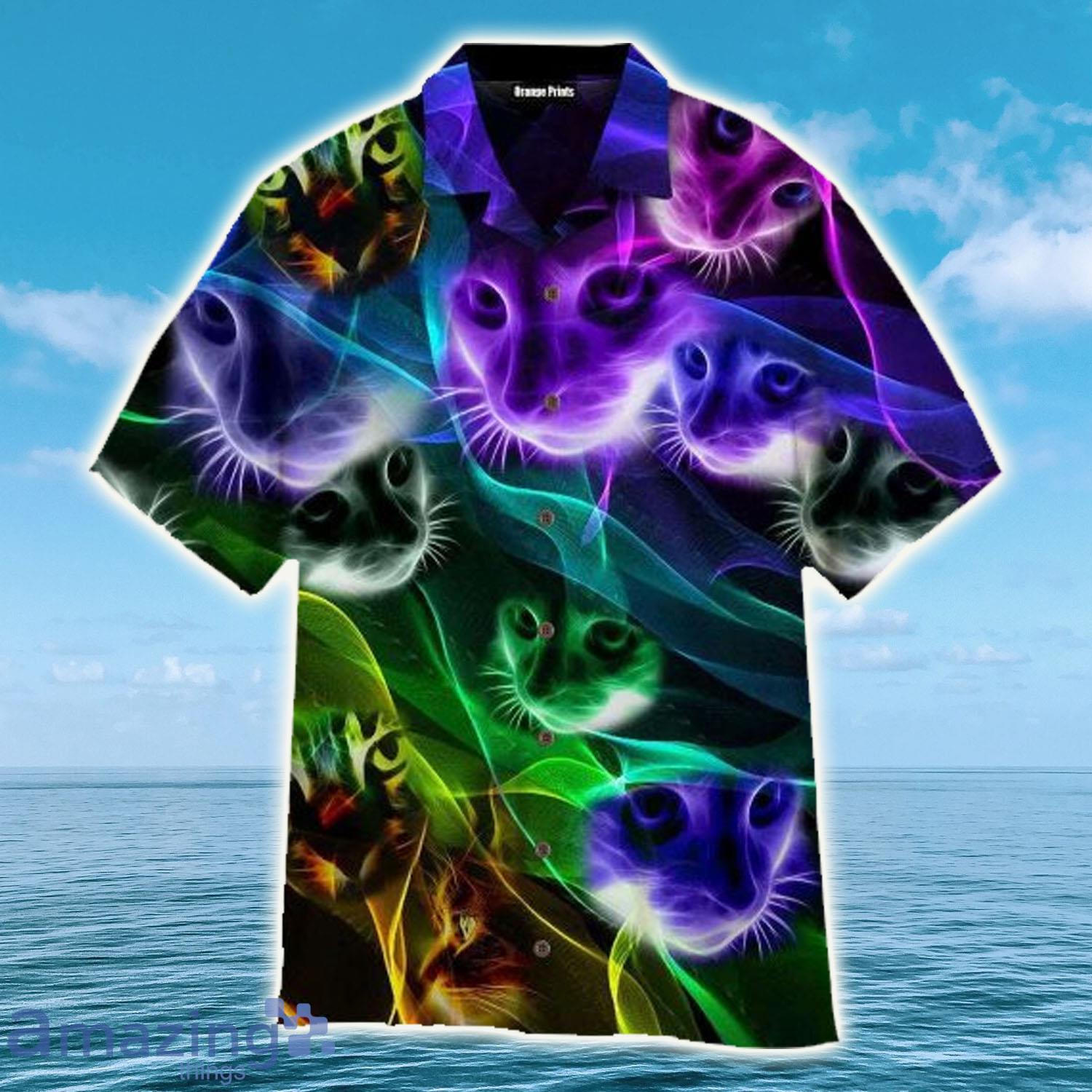 Colorful Light Cat Summer Vibe, Cat Hawaiian Shirt - Colorful Light Cat Summer Vibe, Cat Hawaiian Shirt Colorful Light Cat Summer Vibe, Cat Hawaiian Shirt - Colorful Light Cat Summer Vibe, Cat Hawaiian Shirt