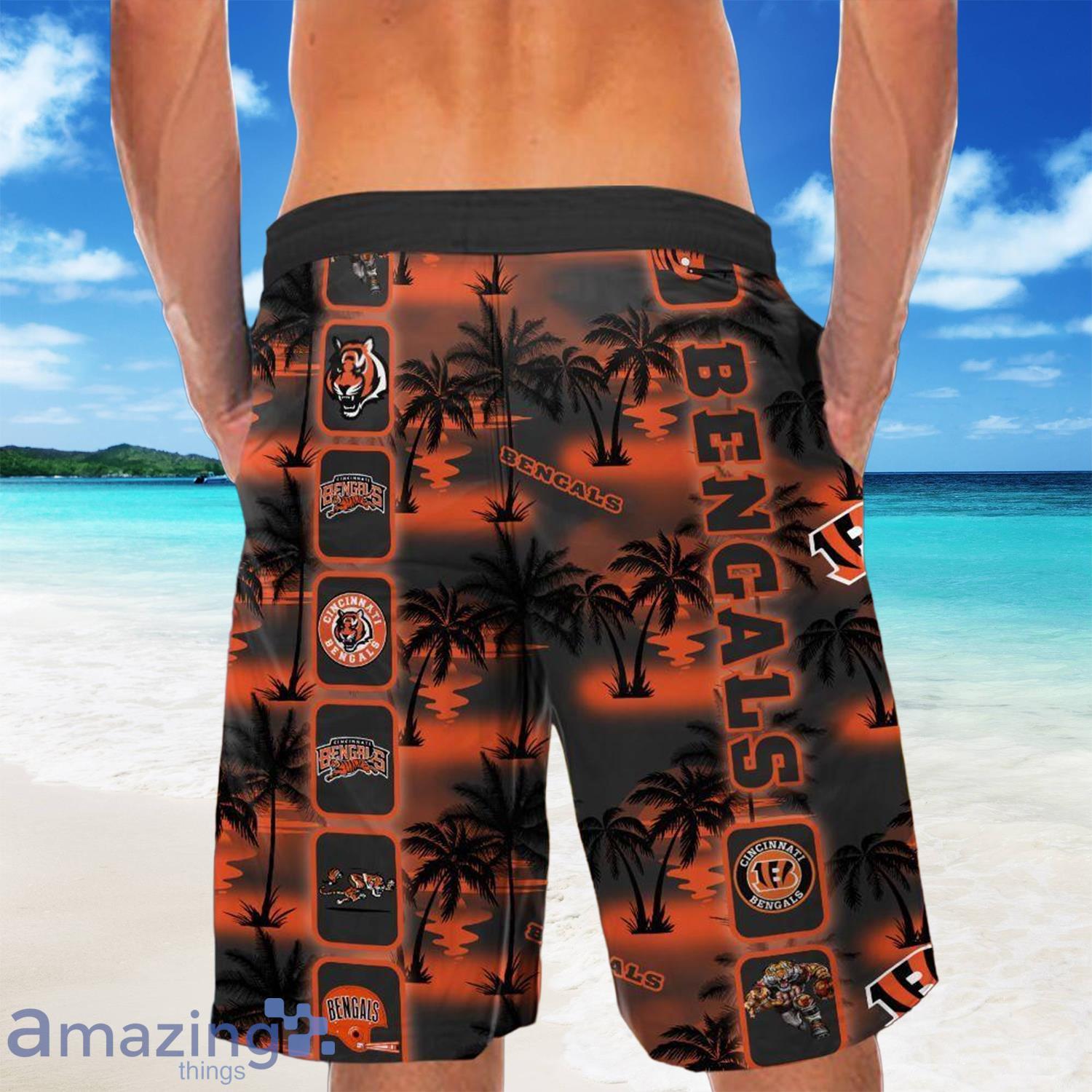 Cincinnati Bengals NFL Custom Name Palm Tree Pattern Hawaiian Shirt And  Shorts - Freedomdesign