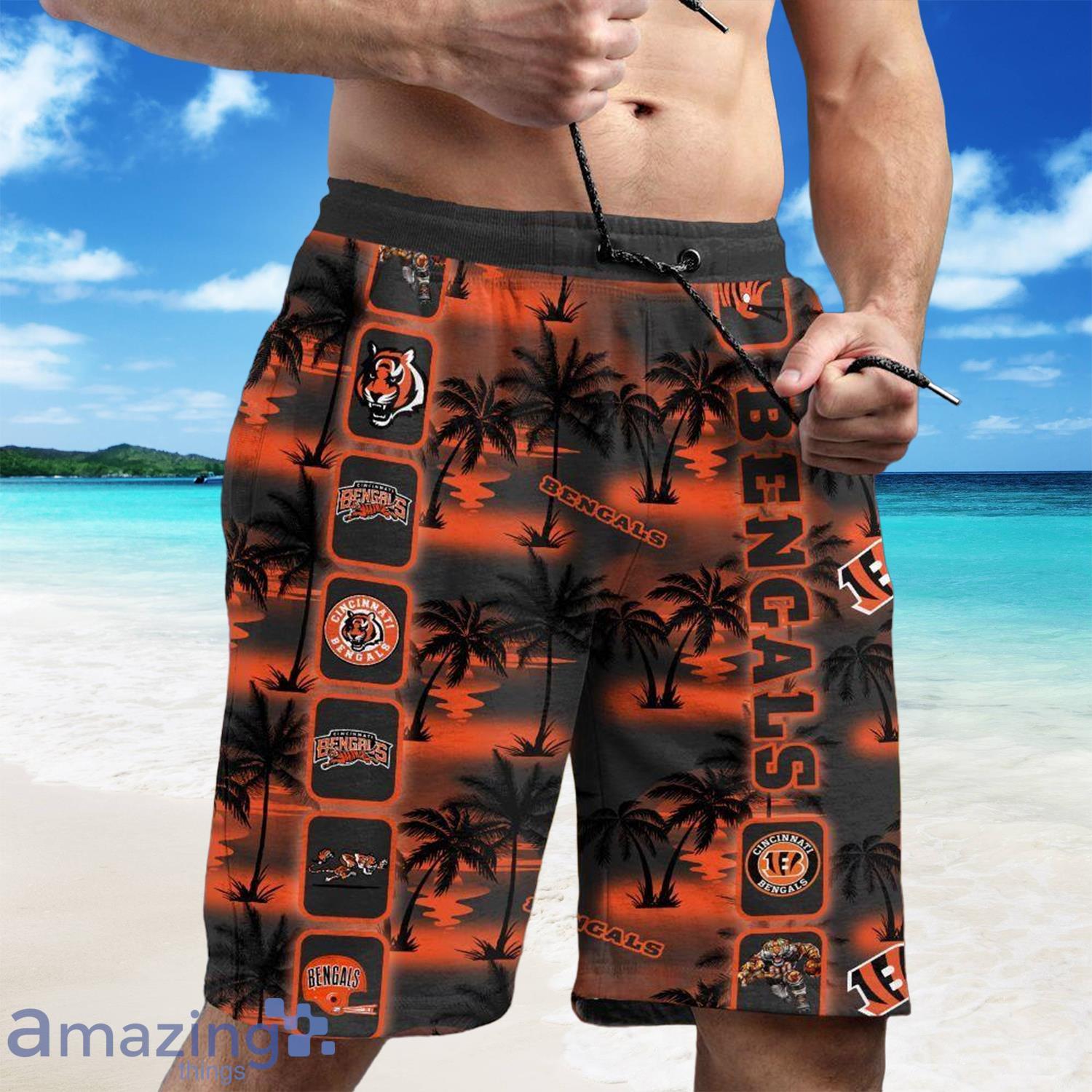 Cincinnati Bengals Custom Name NFL Hawaiian Shirt And Shorts Gift