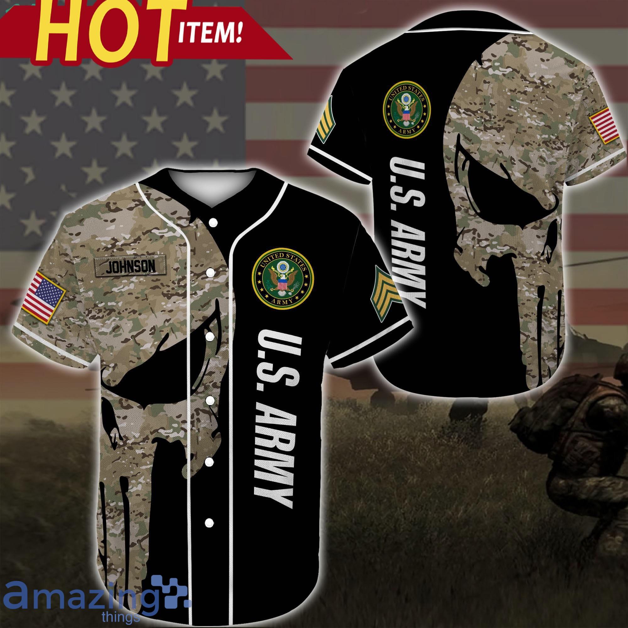 Veterans Day Baseball Jersey Kids Shirts Camo Custom Team/Name T