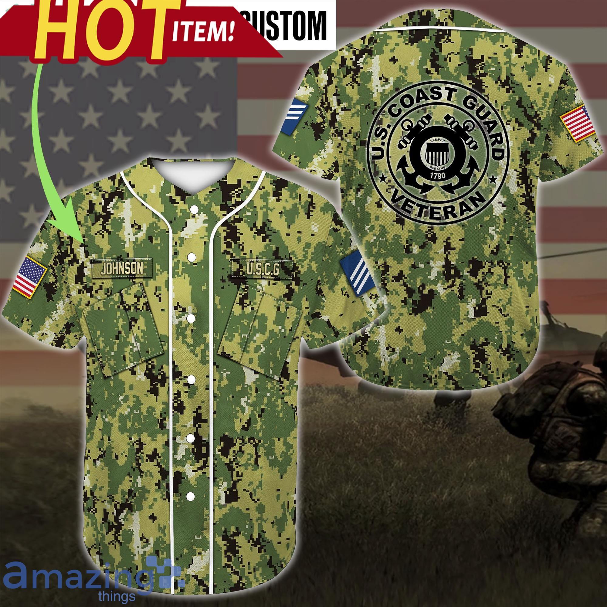 Veterans Day Baseball Jersey Kids Shirts Camo Custom Team/Name T