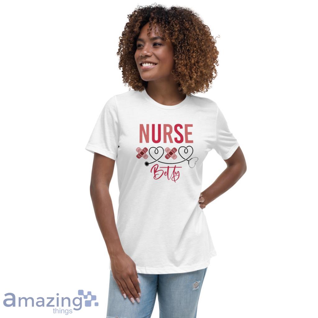 Custom Valentine's Day XOXO Nurse Coupe Shirt image Custom Valentines Day XOXO Nurse Coupe Shirt - Womens Relaxed Short Sleeve Jersey Tee