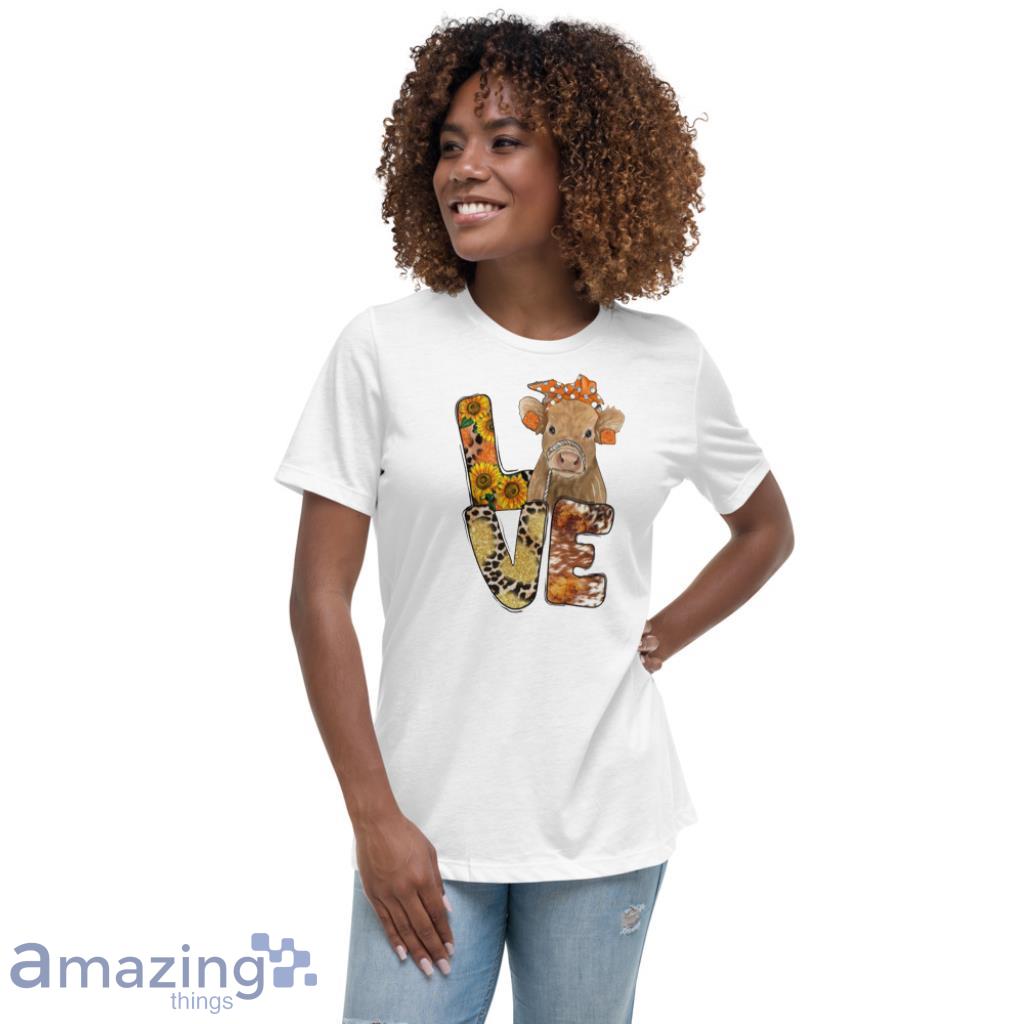 Cute Cow Valentine Shirt image Cute Cow Valentine Shirt - Womens Relaxed Short Sleeve Jersey Tee