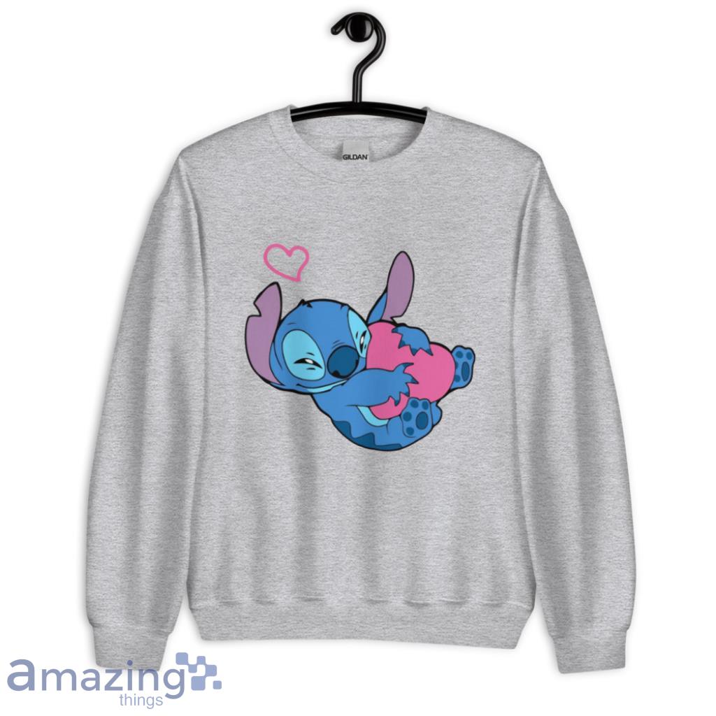 Cute Stitch Valentine Couple Matching Shirt image Cute Stitch Valentine Couple Matching Shirt - Unisex Heavy Blend Crewneck Sweatshirt