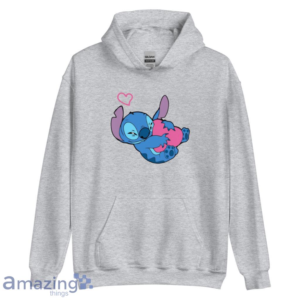 Cute Stitch Valentine Couple Matching Shirt image Cute Stitch Valentine Couple Matching Shirt - Unisex Heavy Blend Hooded Sweatshirt
