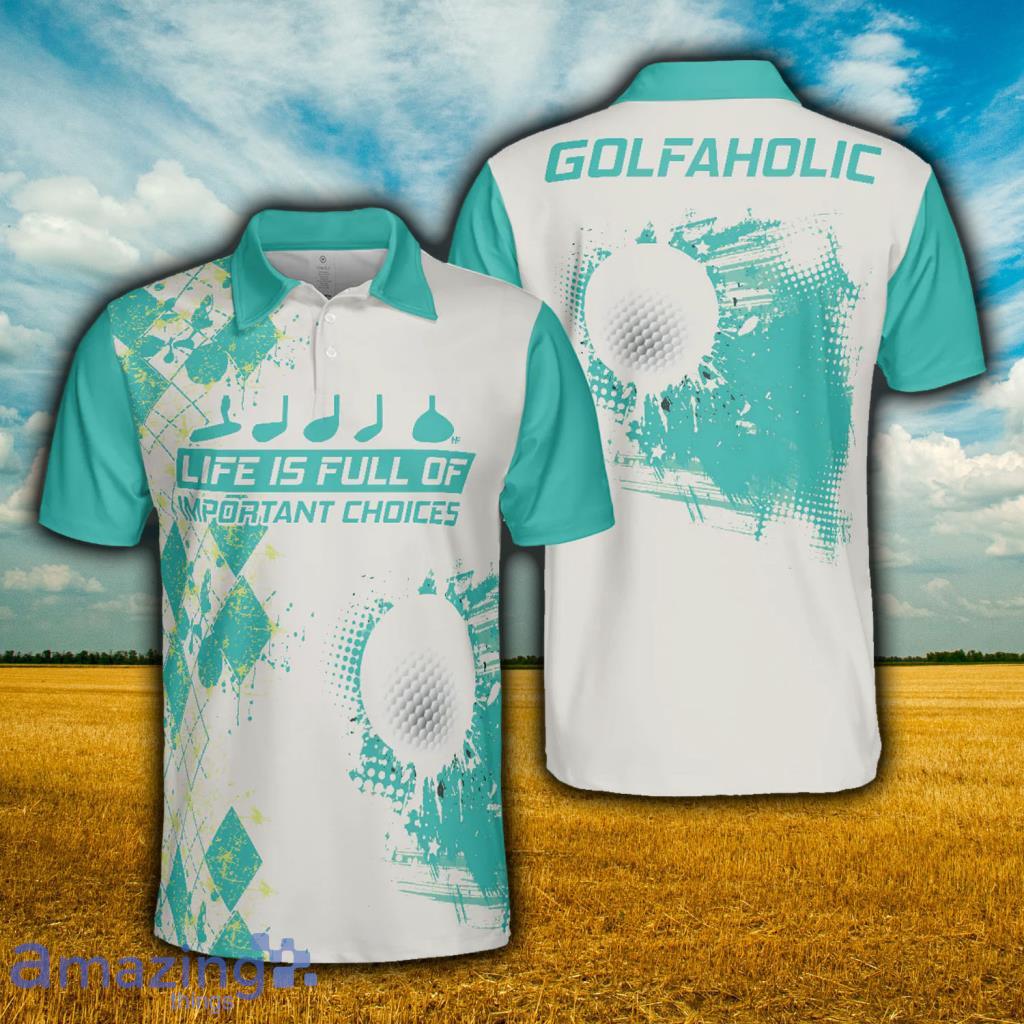 Cyan Argyle Pattern Polo Shirt - Cyan Argyle Pattern Polo Shirt