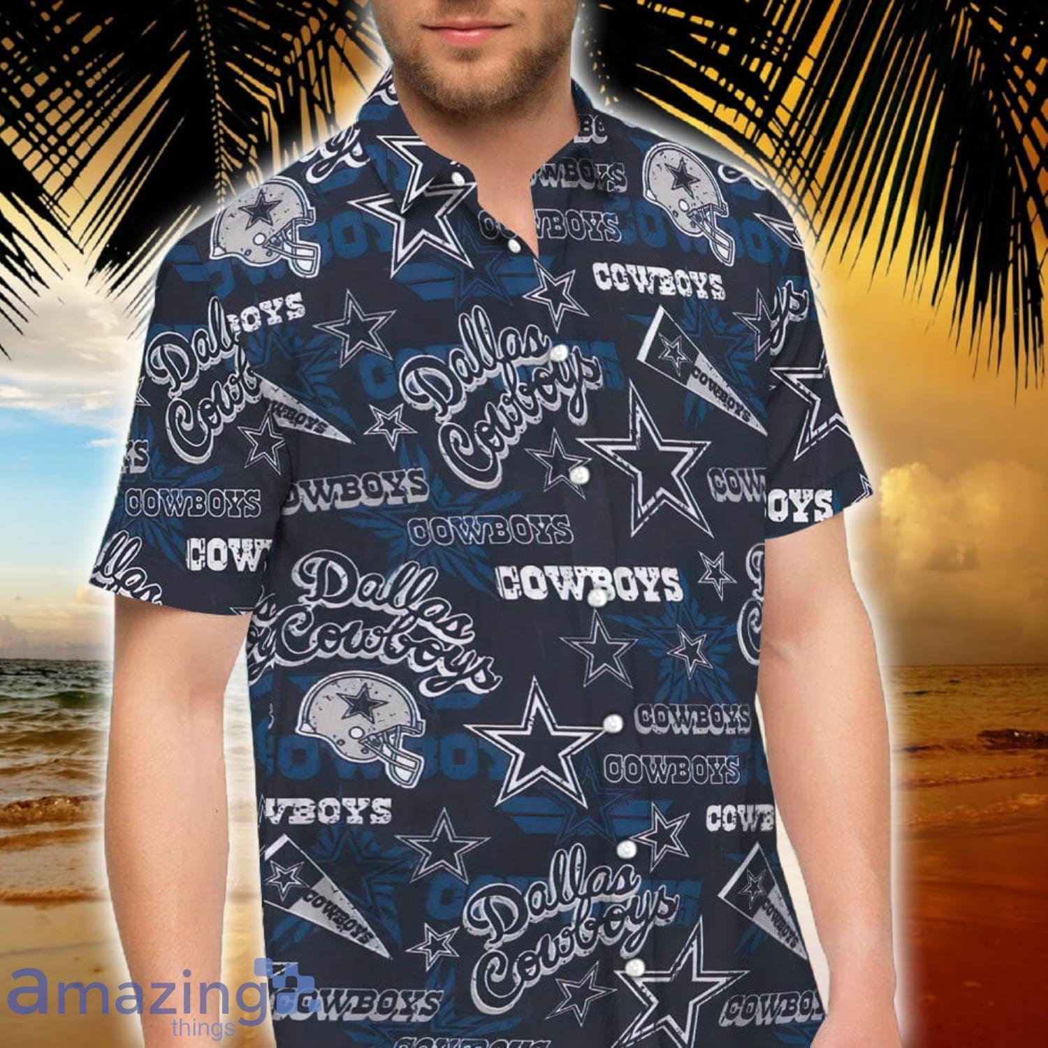 Dallas Cowboys Nfl Cute Black Cat Tropical Pattern Short Sleeve Hawaiian  Shirt And Short