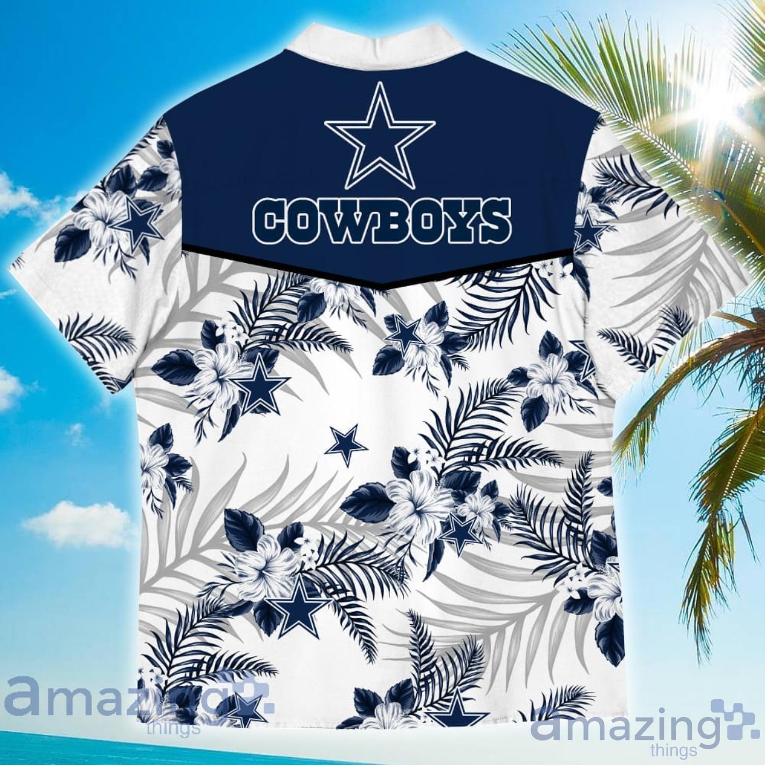 Dallas Cowboys Hawaiian Shirt Tropical Flower Pattern