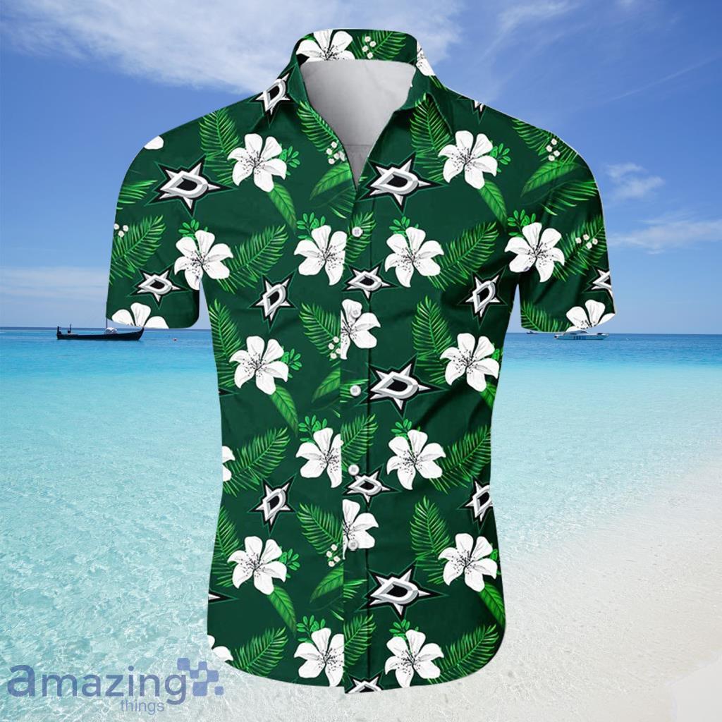 Dallas Stars  NHL Hawaiian Shirt Tropical Flower For Fans - Dallas Stars  NHL Hawaiian Shirt Tropical Flower For Fans