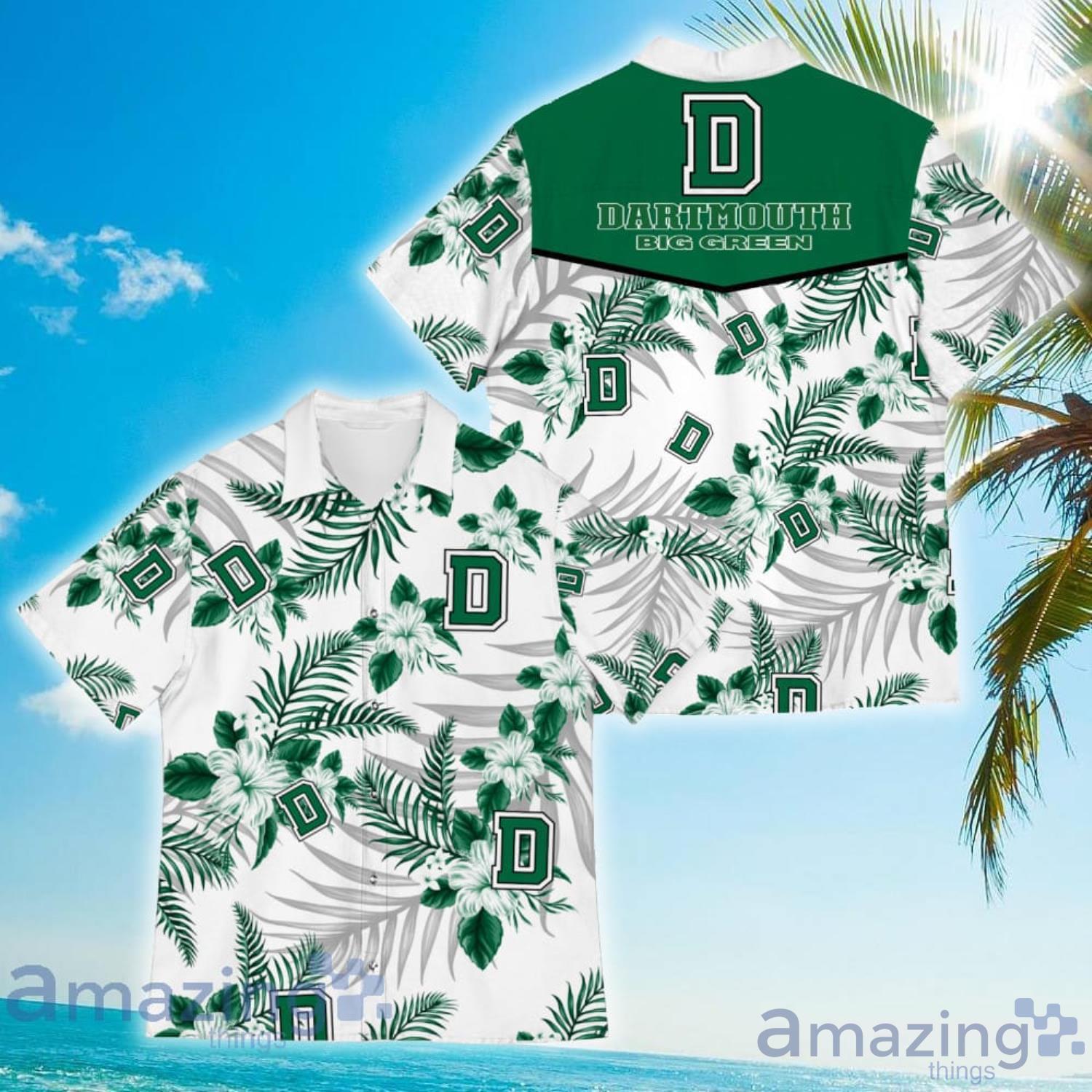 Dartmouth Big Green Sports American Tropical Flower Patterns Hawaiian Shirt Product Photo 1