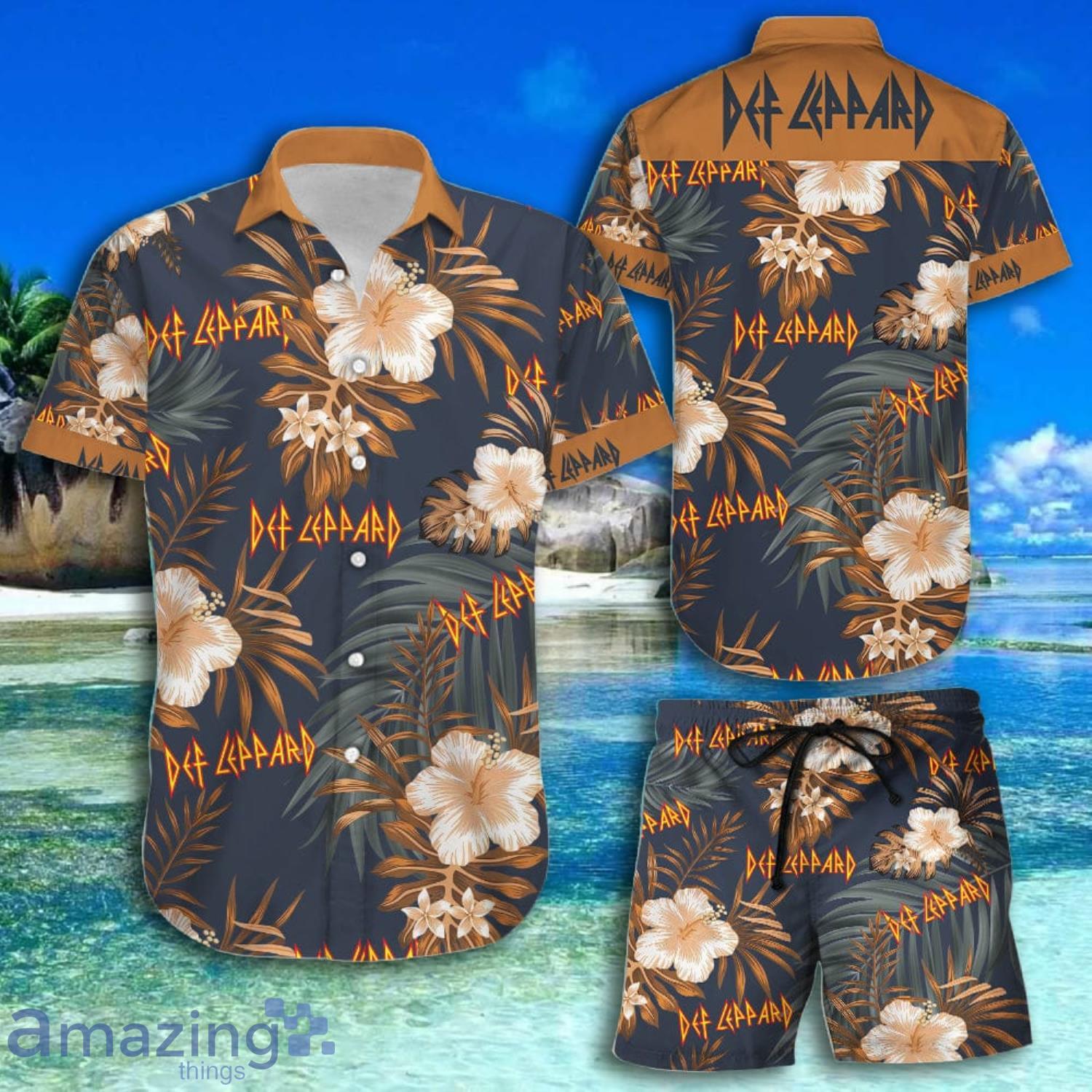 Def Leppard Tropical Style Short Sleeve Hawaiian Shirt And Short Product Photo 1