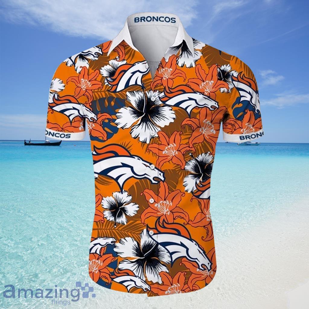 Denver Broncos Hawaiian Shirt Tropical Flower For Fans - Denver Broncos Hawaiian Shirt Tropical Flower For Fans