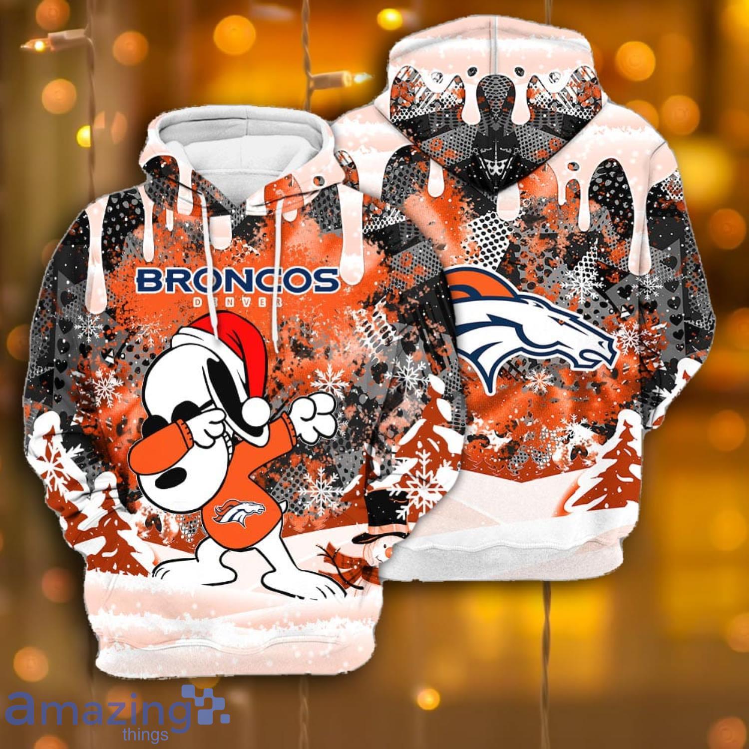 NFL Football Denver Broncos 3D Hoodie With Zipper Sweatshirt