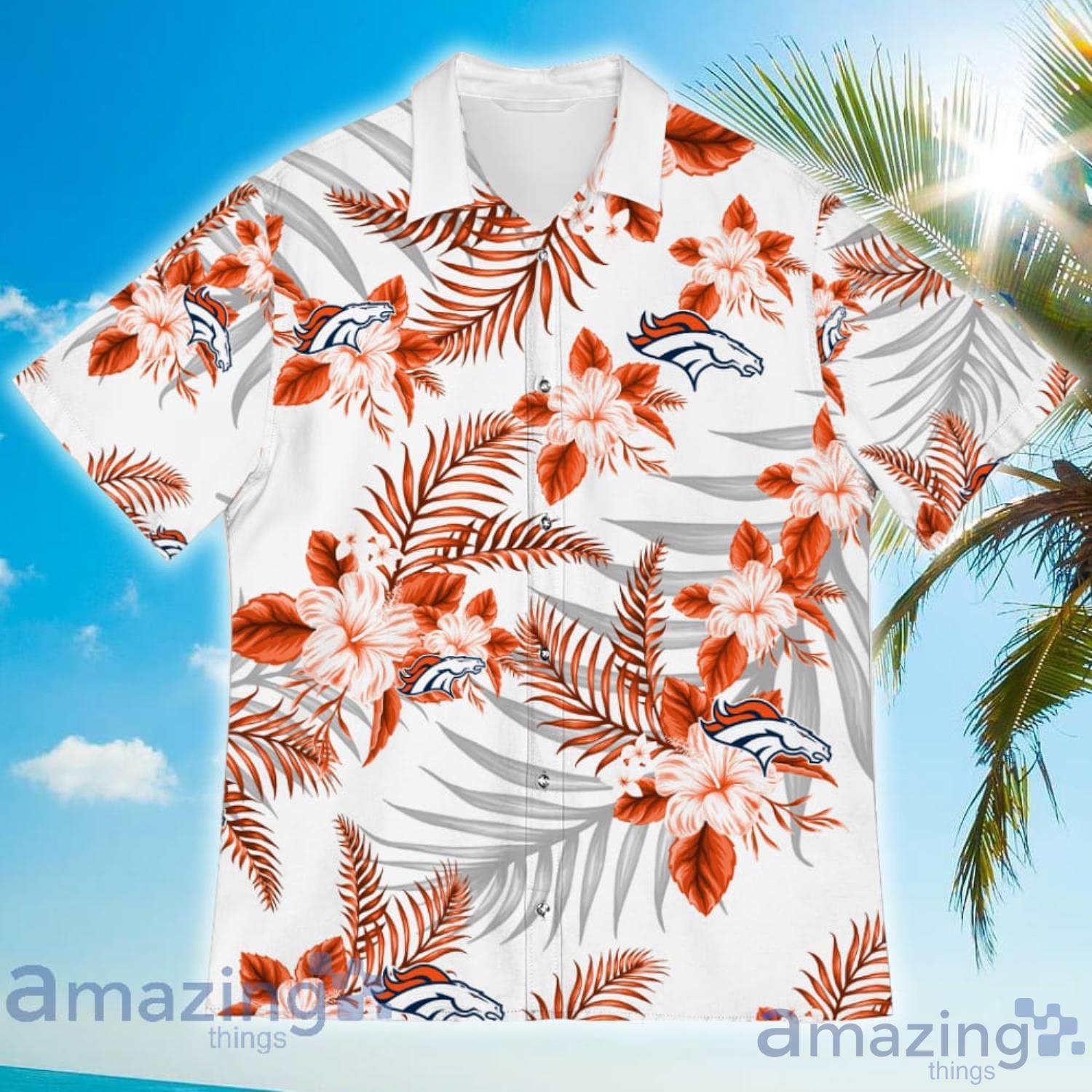 Denver Broncos Sports American Tropical Flower Patterns Hawaiian Shirt image Denver Broncos Sports American Tropical Flower Patterns Hawaiian Shirt Product Photo 2