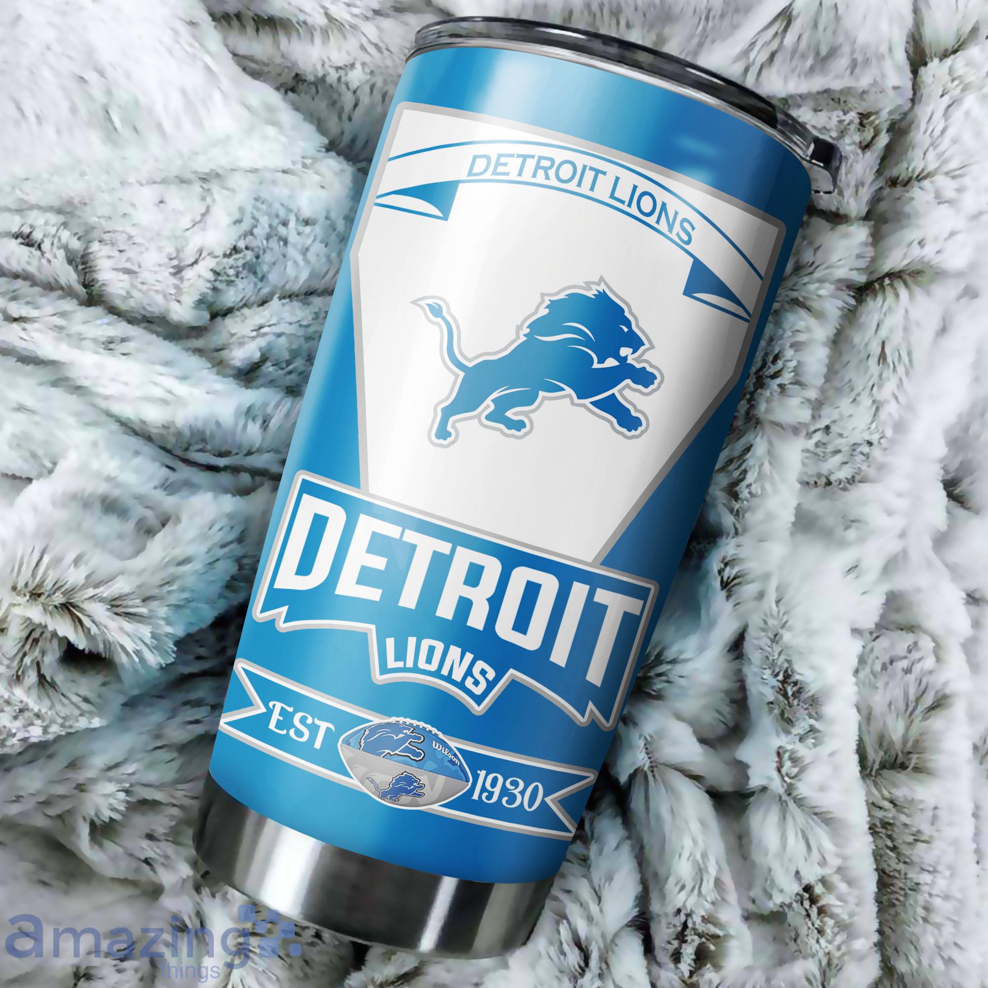 20oz Detroit Lions tumbler with box, lid and straw