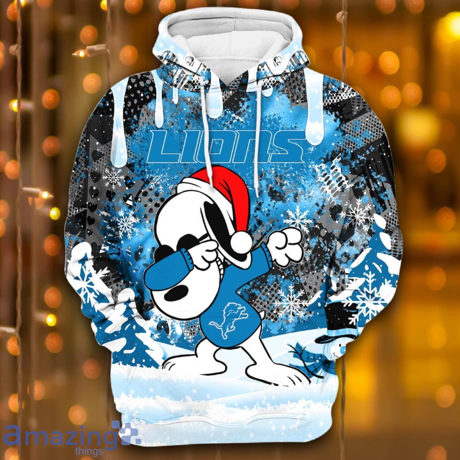 Womens Detroit Lions Hoodie 3D Charming Snoopy Detroit Lions Gift