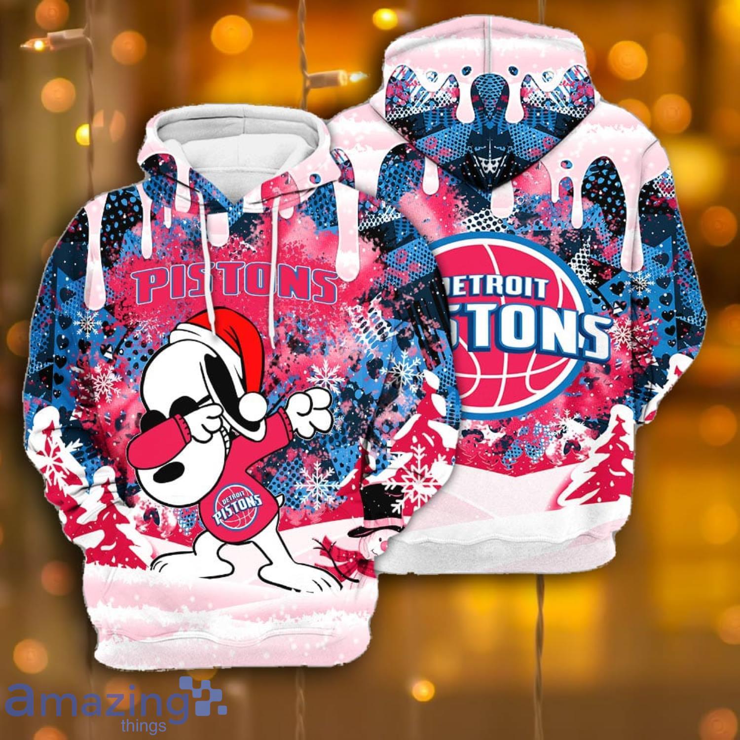 Detroit Pistons Snoopy Dabbing The Peanuts Sports Football American Christmas All Over Print 3D Hoodie Product Photo 1