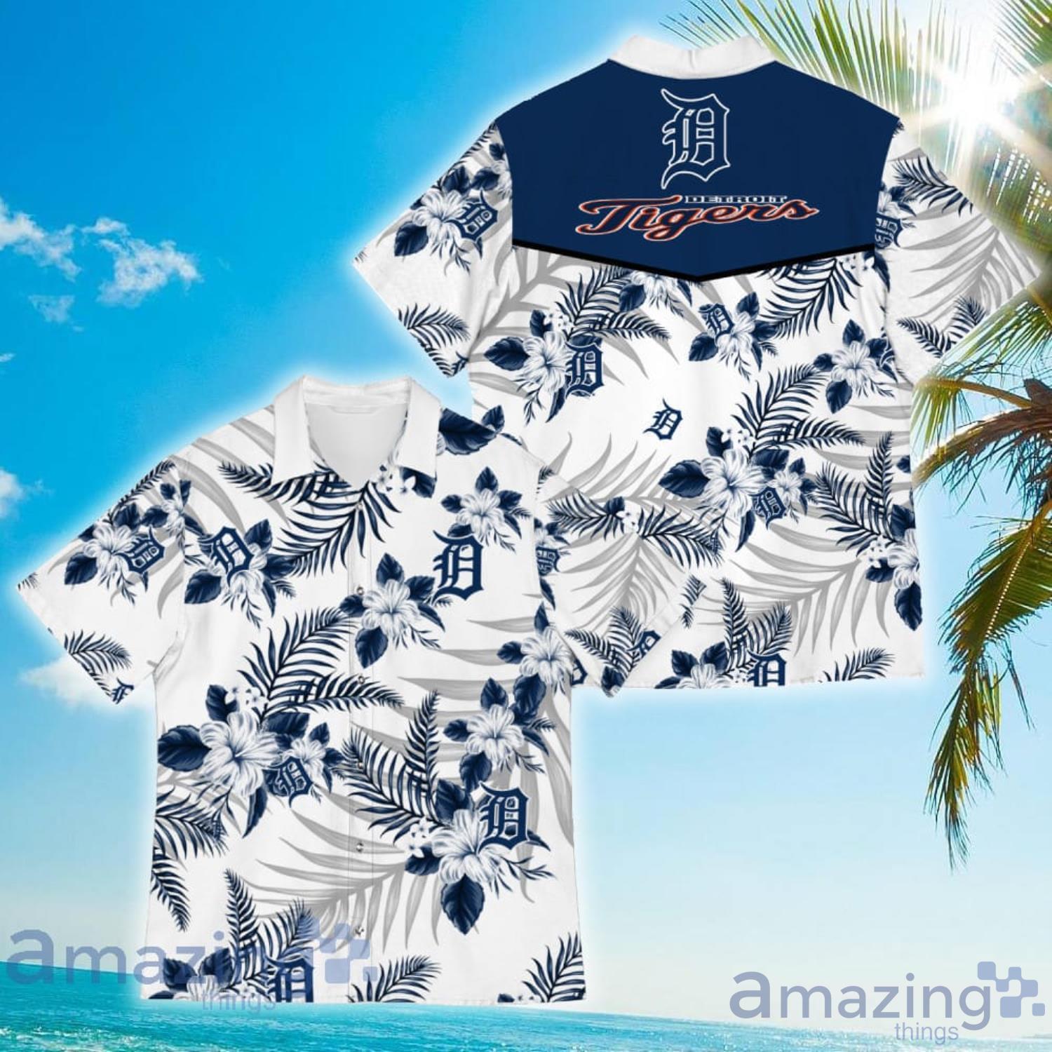 Detroit Tigers Hawaiian shirt Cute Flower Short Sleeve - 89 Sport shop