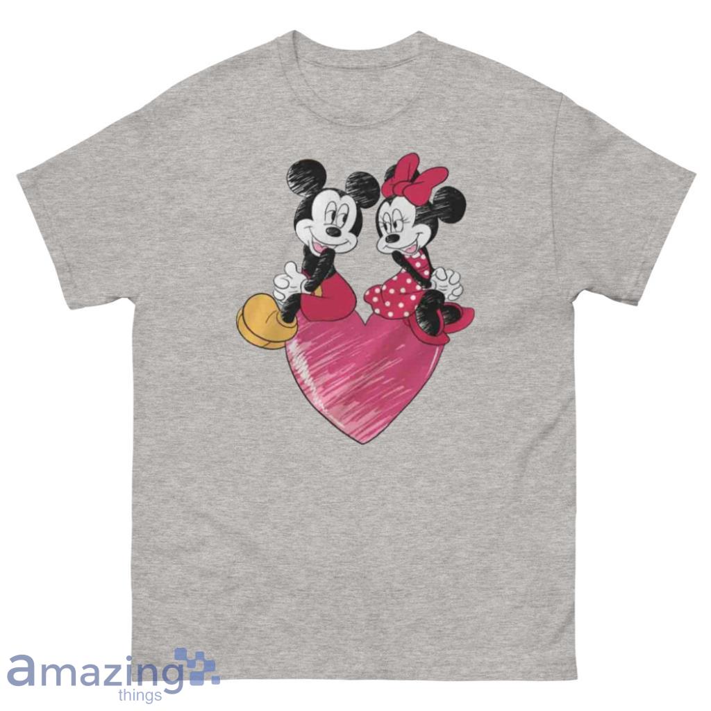 Disney Mickey and Minnie Valentine Day's Coupe Shirt - 500 Men’s Classic Tee Gildan