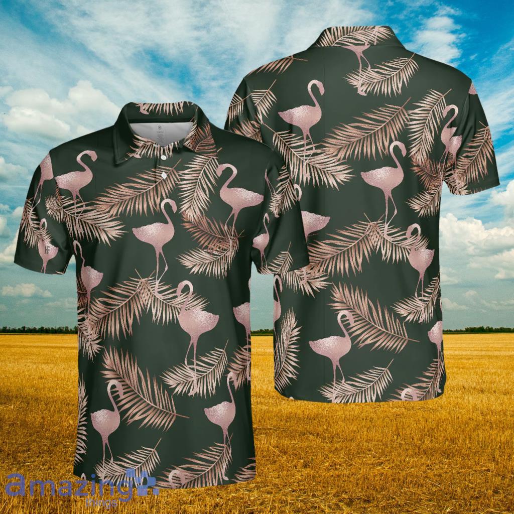 Flamingo Rose Gold Pattern Polo Shirt - Flamingo Rose Gold Pattern Polo Shirt