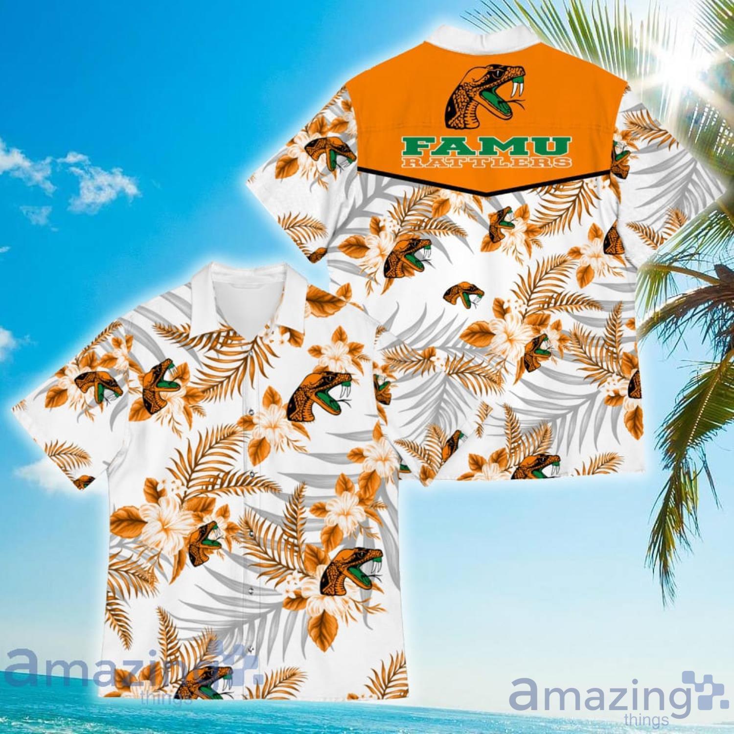 Florida AM Rattlers Sports American Tropical Flower Patterns Hawaiian Shirt Product Photo 1