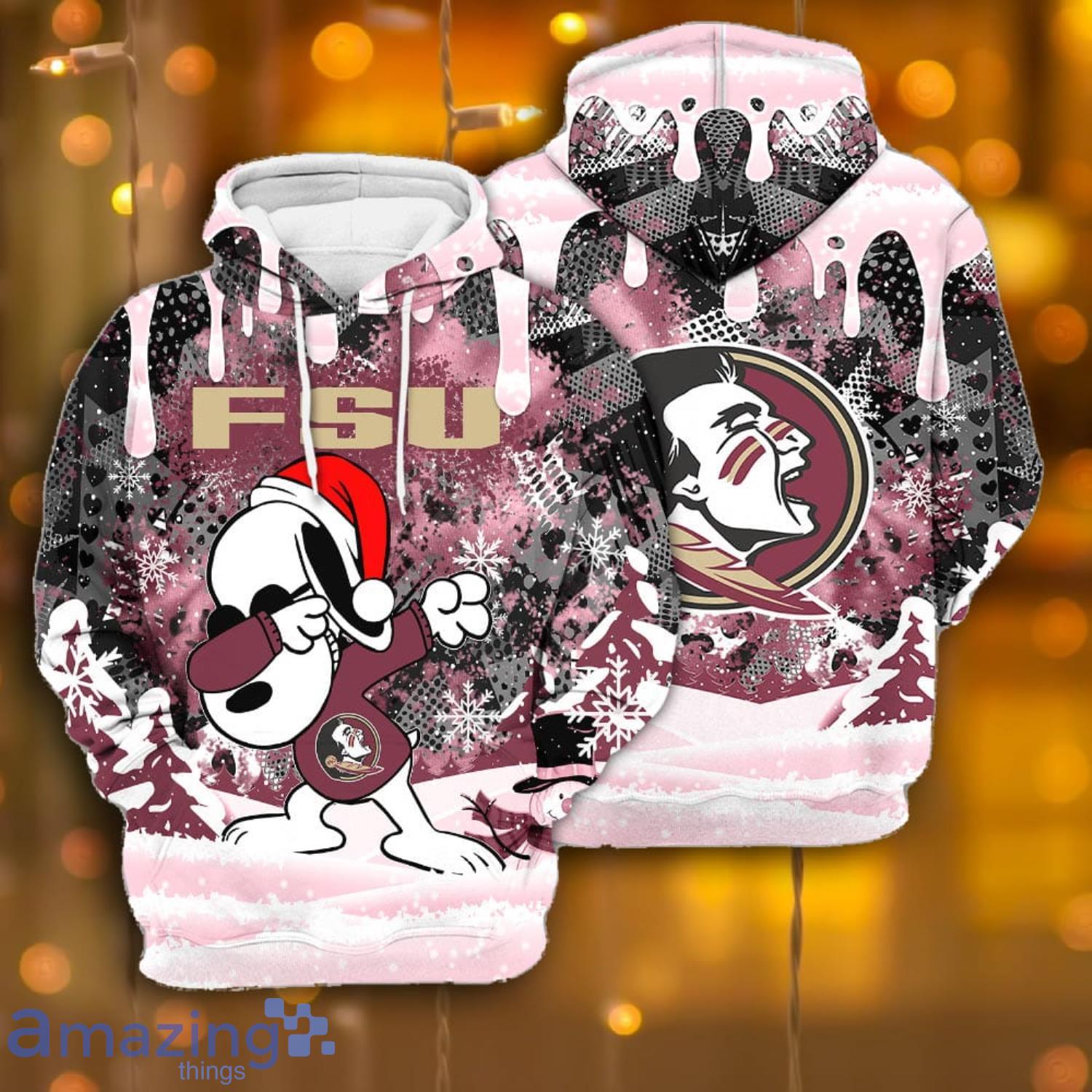 Florida State Seminoles Snoopy Dabbing The Peanuts Sports Football American Christmas All Over Print 3D Hoodie Product Photo 1