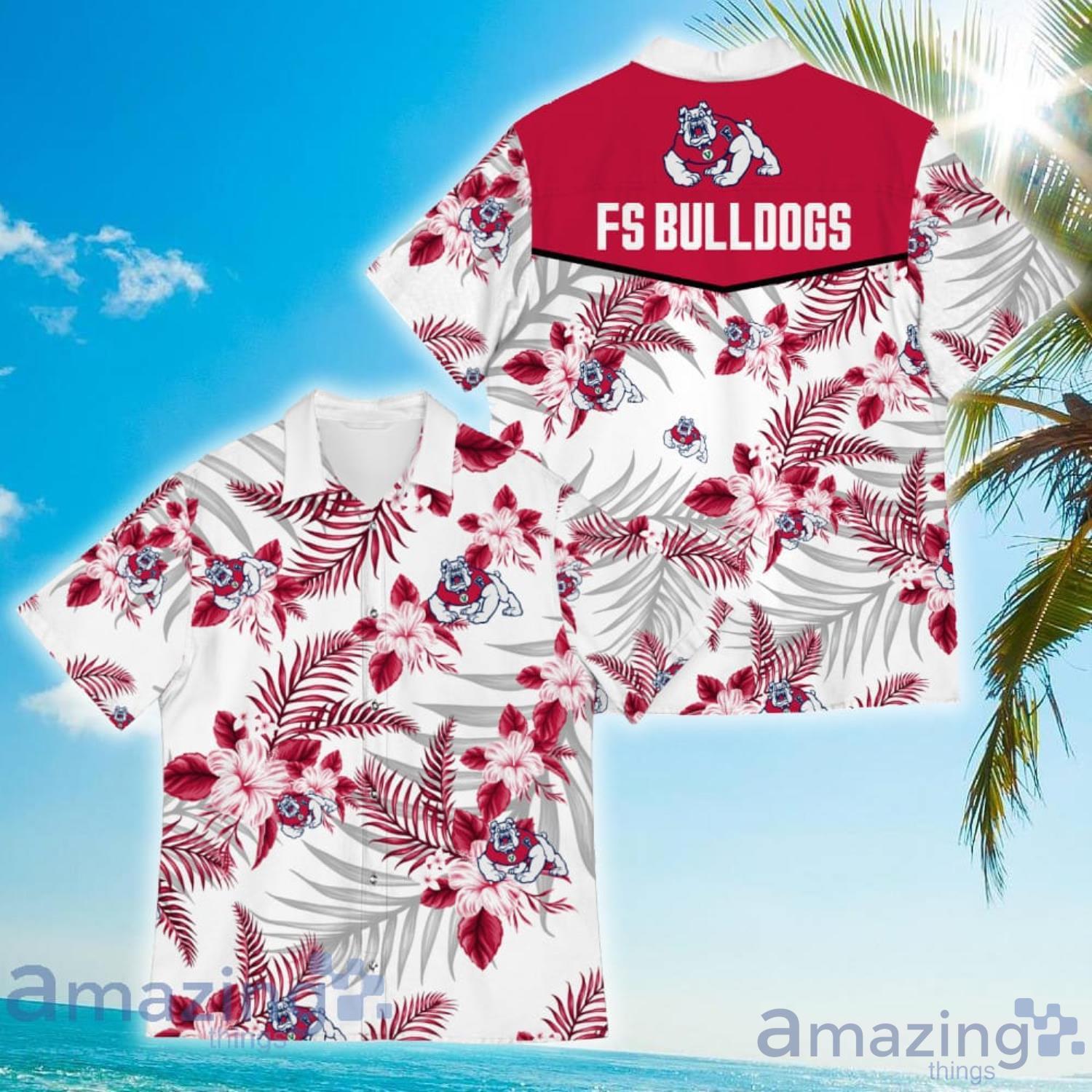 Fresno State Bulldogs Sports American Tropical Flower Patterns Hawaiian Shirt Product Photo 1