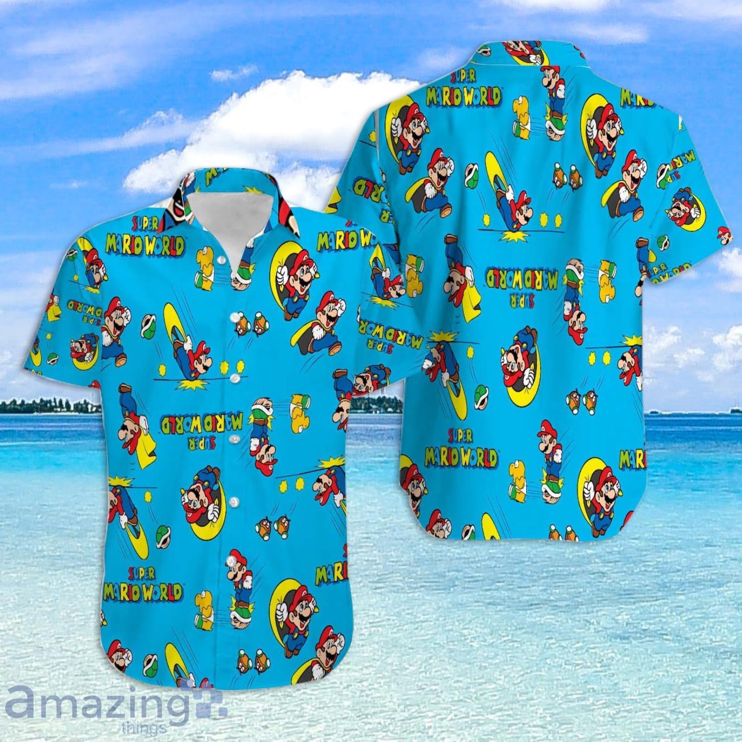 Funny Super Mario Pattern Hawaiian Shirt For Men And Women Product Photo 1