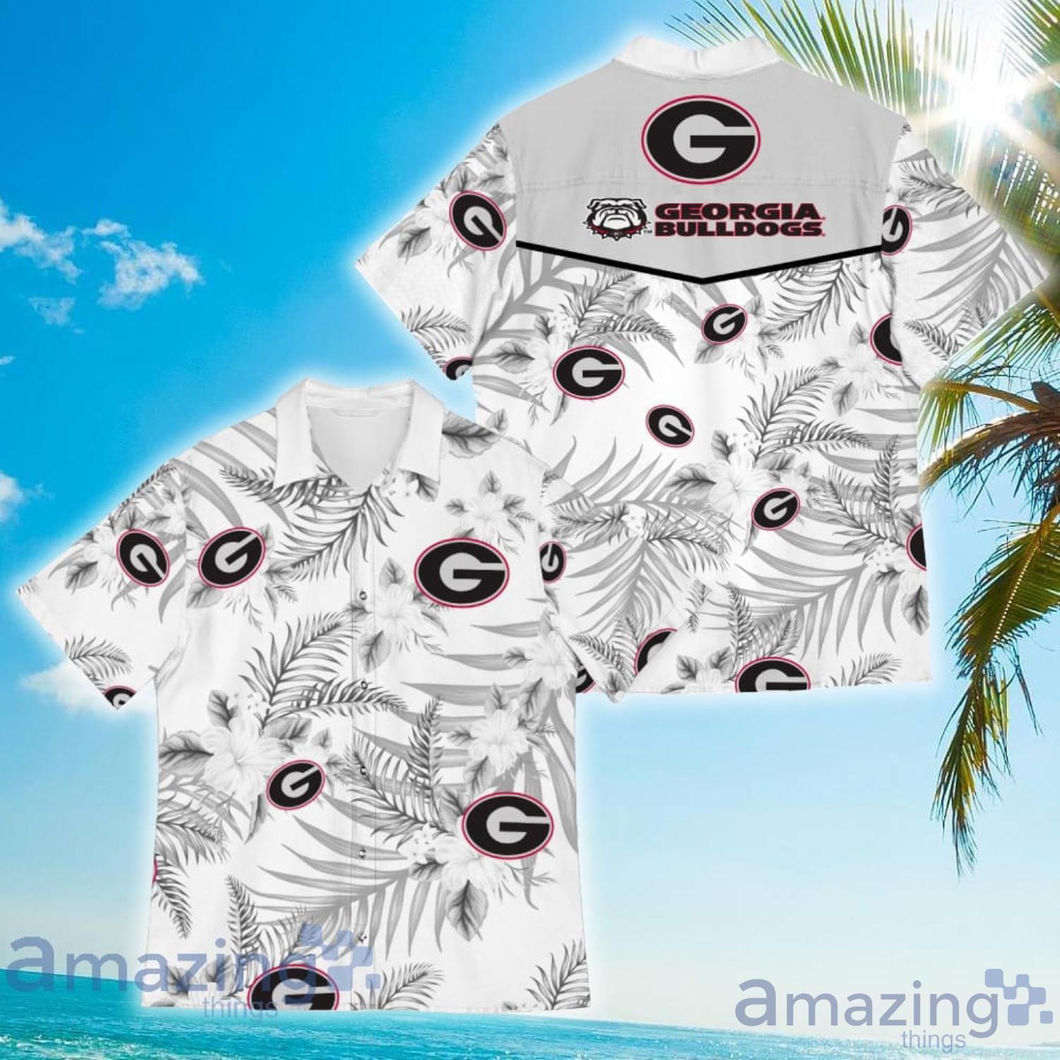 Georgia Bulldogs Sports American Tropical Flower Patterns Hawaiian Shirt Product Photo 1