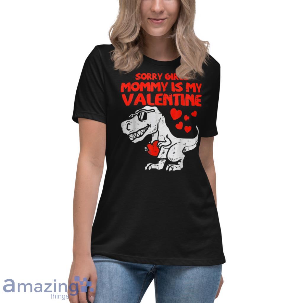 Girls Mommy Is My Valentine Toddler Boys Valentine Day T Shirt image Girls Mommy Is My Valentine Toddler Boys Valentine Day T-Shirt - Womens Relaxed Short Sleeve Jersey Tee
